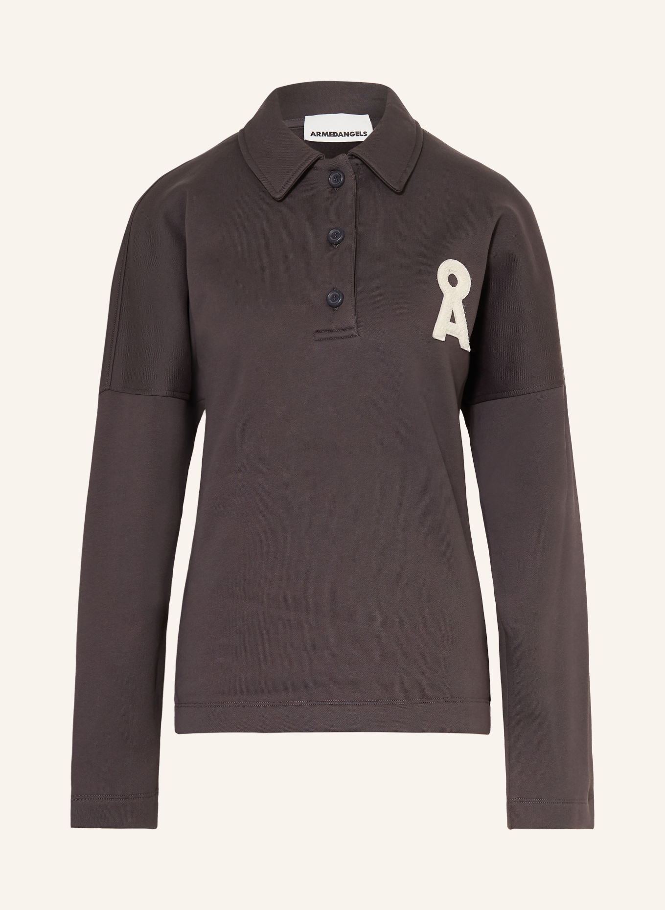 ARMEDANGELS Sweat-Poloshirt: DUNKELGRAU