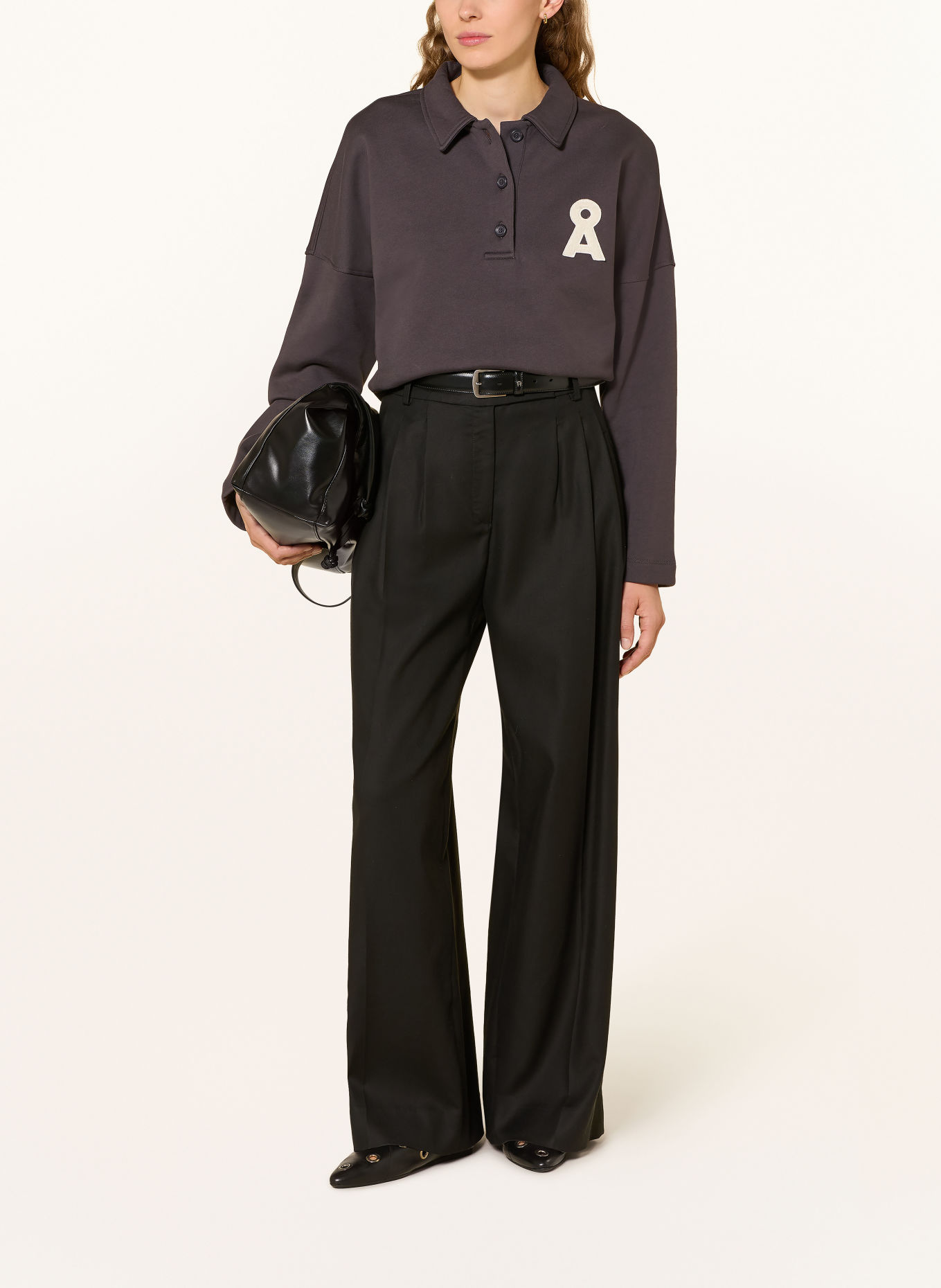 ARMEDANGELS Sweat-Poloshirt: DUNKELGRAU