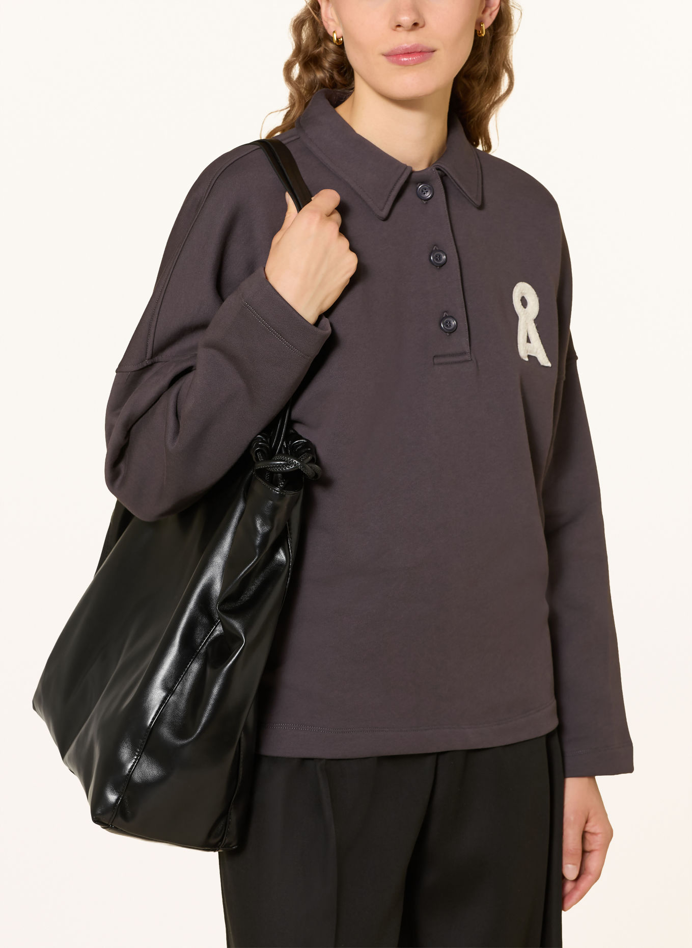 ARMEDANGELS Sweat-Poloshirt: DUNKELGRAU