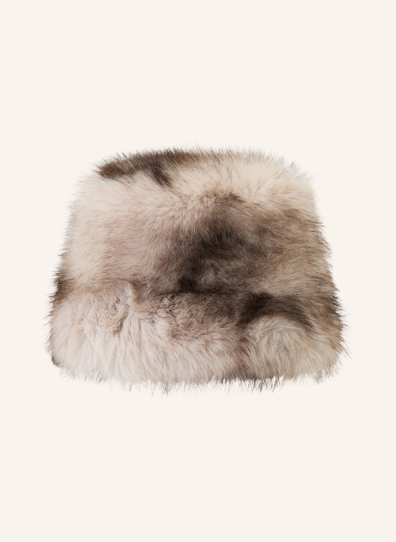 APPARIS Buckethoed GILLY van kunstbont: BEIGE / DONKERGRIJS