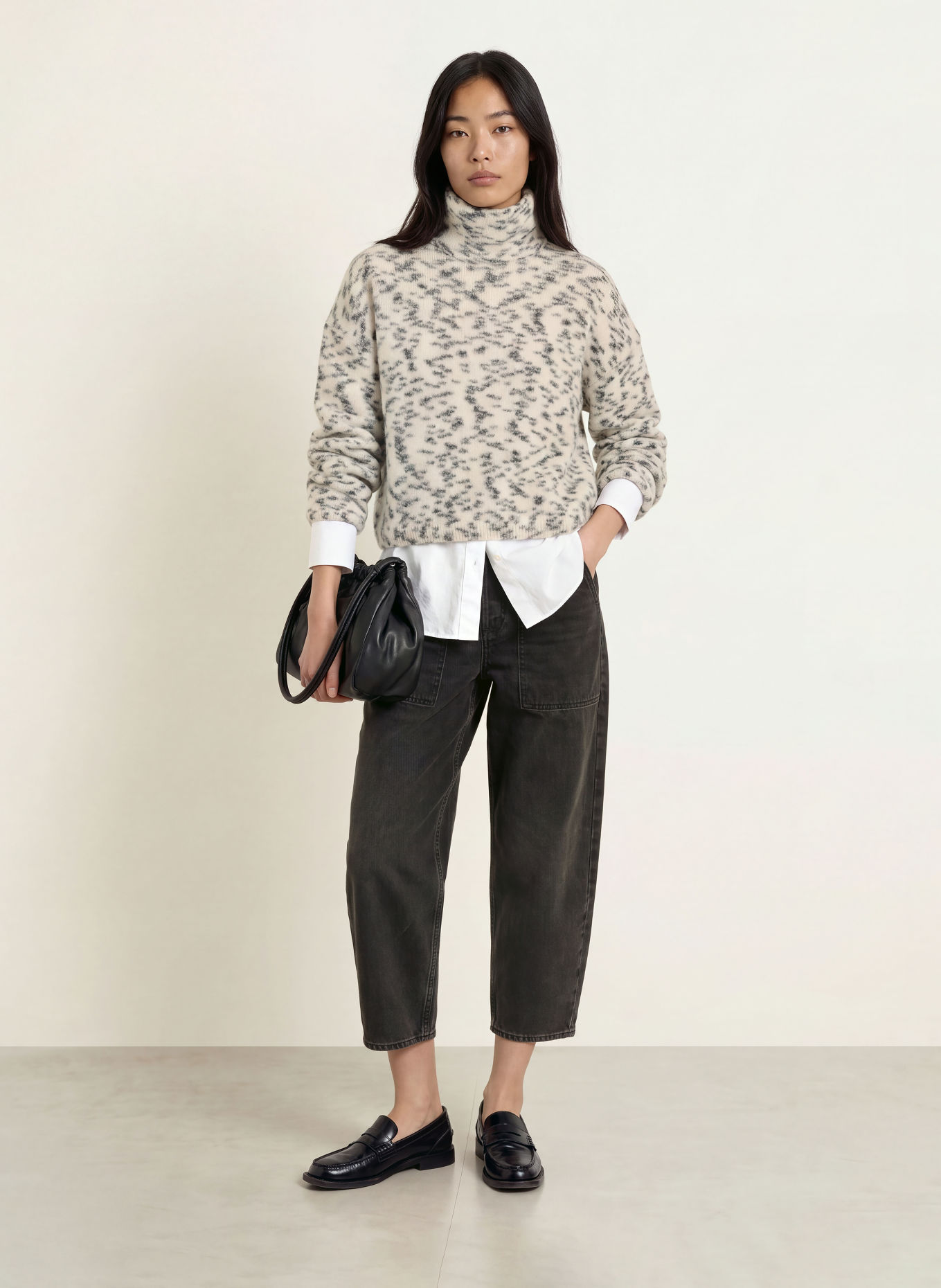 ARMEDANGELS Pullover: CREME / SCHWARZ