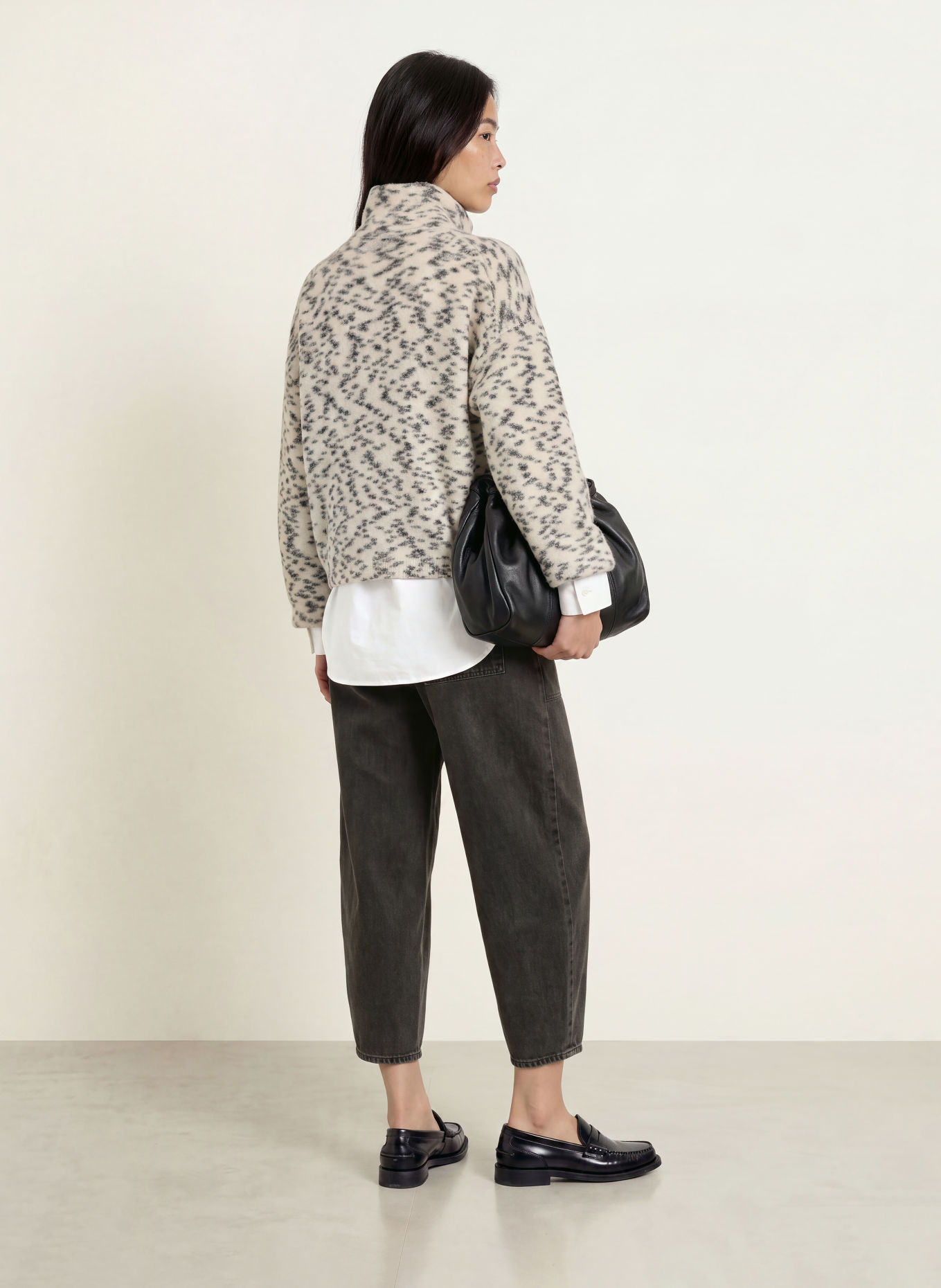 ARMEDANGELS Pullover: CREME / SCHWARZ