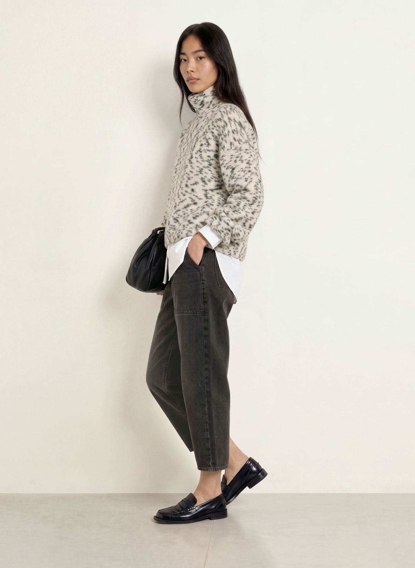 ARMEDANGELS Pullover: CREME / SCHWARZ