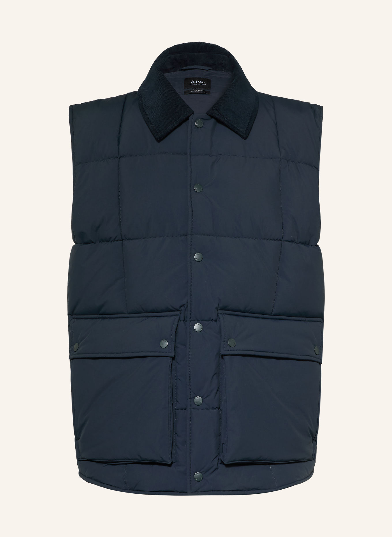 A.P.C. Gewatteerd vest JIMMY: DONKERBLAUW