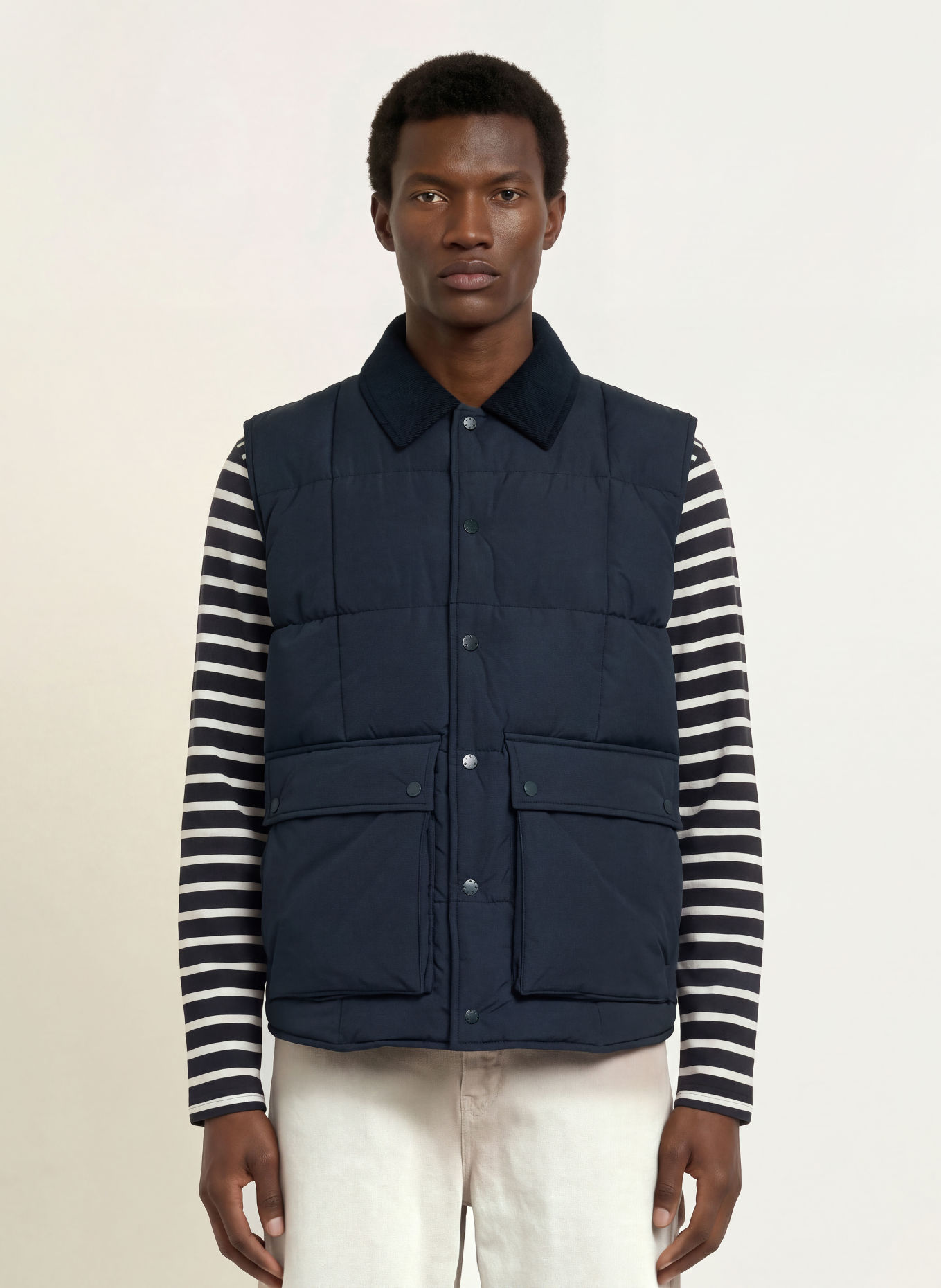 A.P.C. Gewatteerd vest JIMMY: DONKERBLAUW