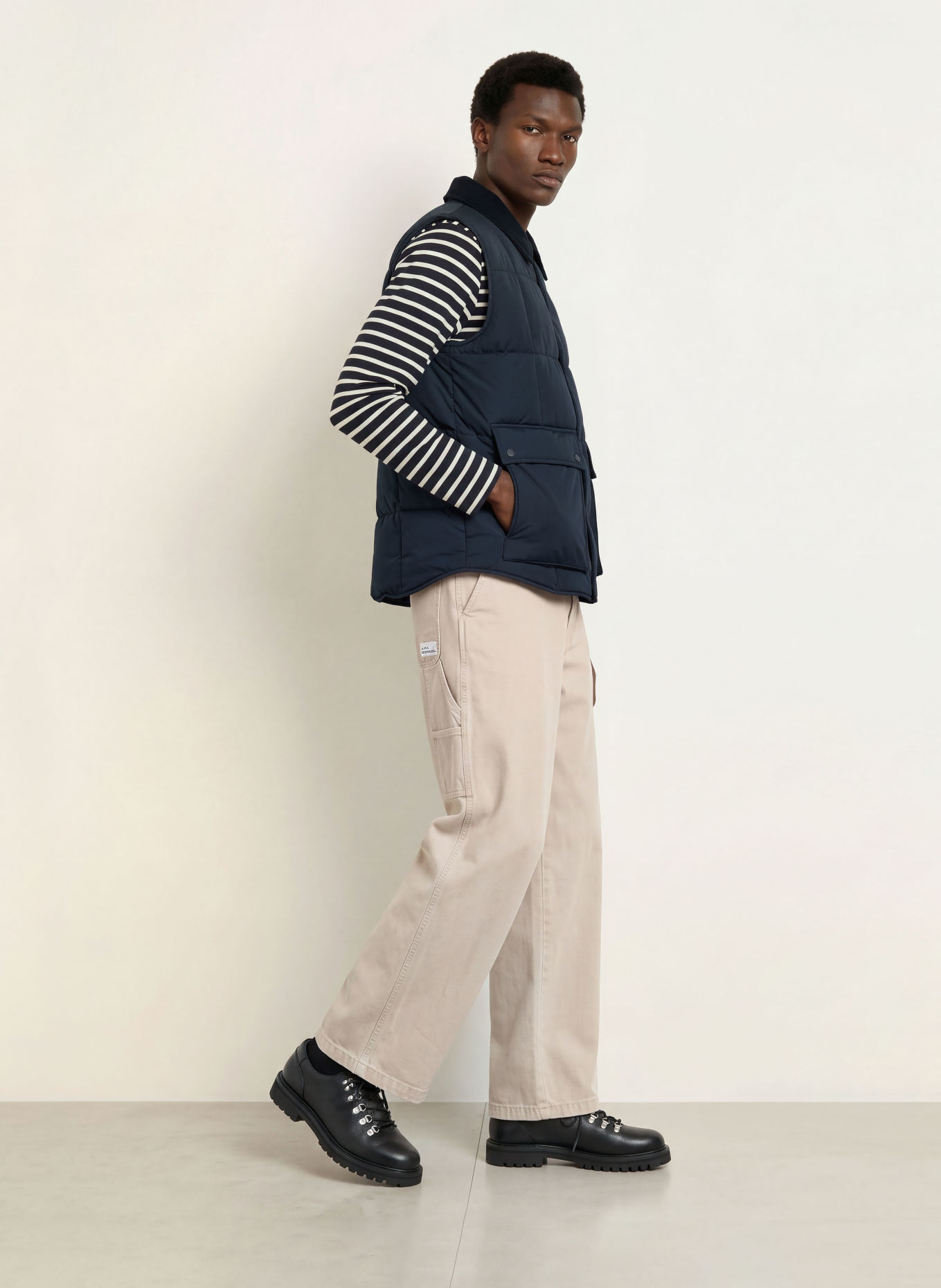 A.P.C. Gewatteerd vest JIMMY: DONKERBLAUW