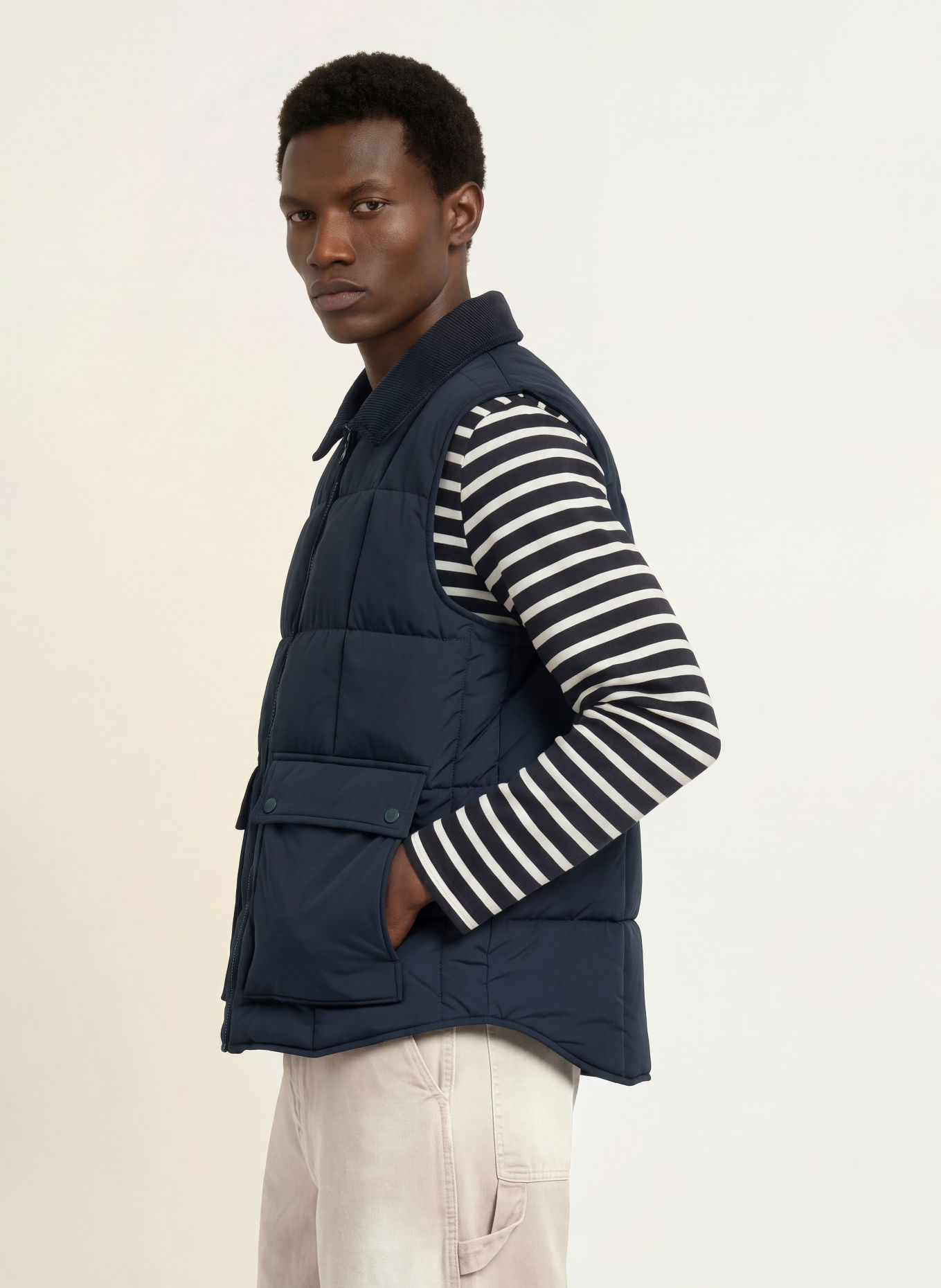 A.P.C. Gewatteerd vest JIMMY: DONKERBLAUW