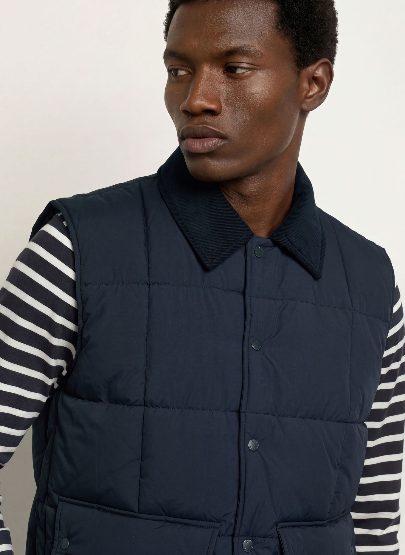 A.P.C. Gewatteerd vest JIMMY: DONKERBLAUW