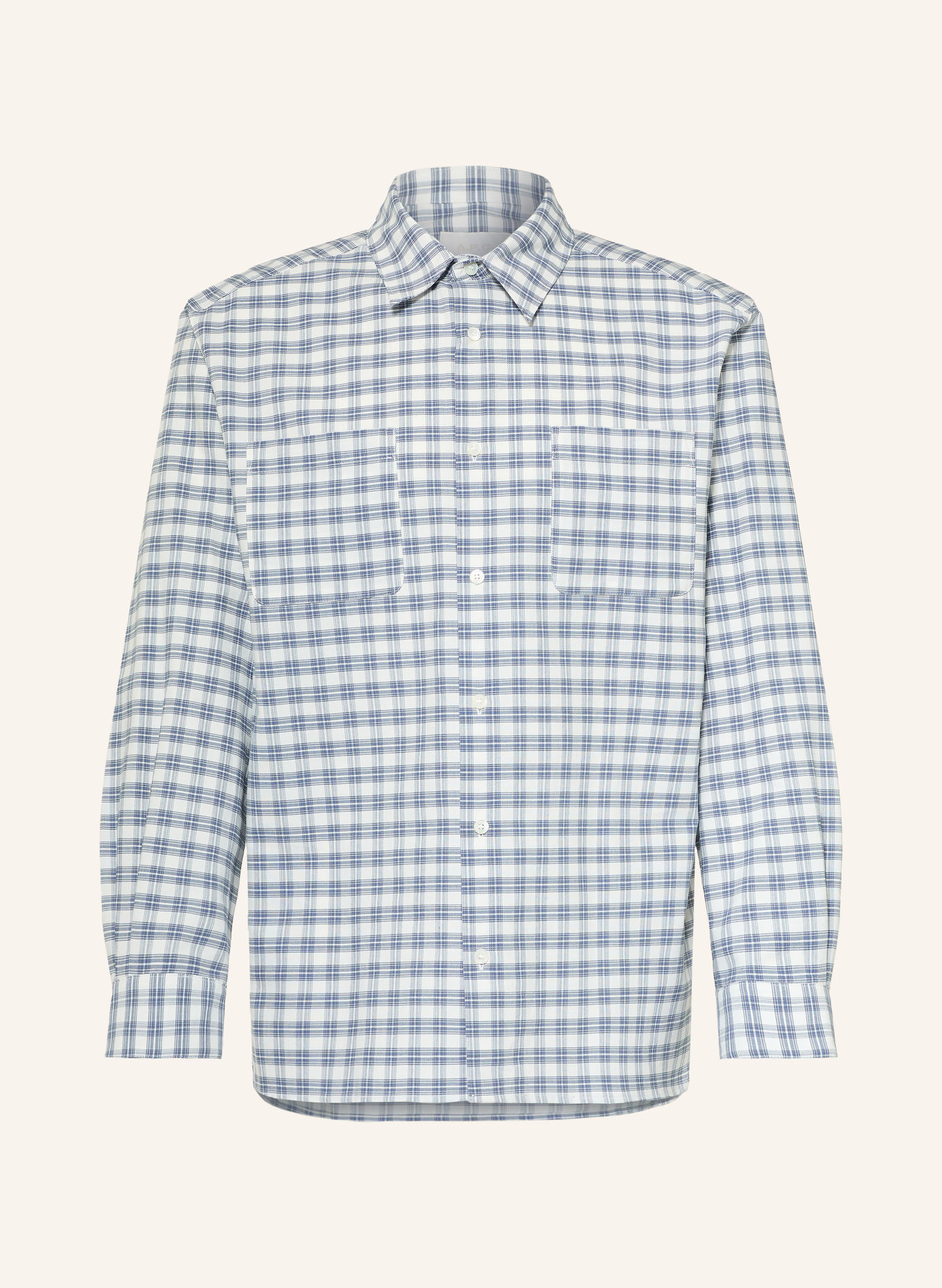A.P.C. Overhemd MALCOM Comfort Fit: ECRU / DONKERBLAUW