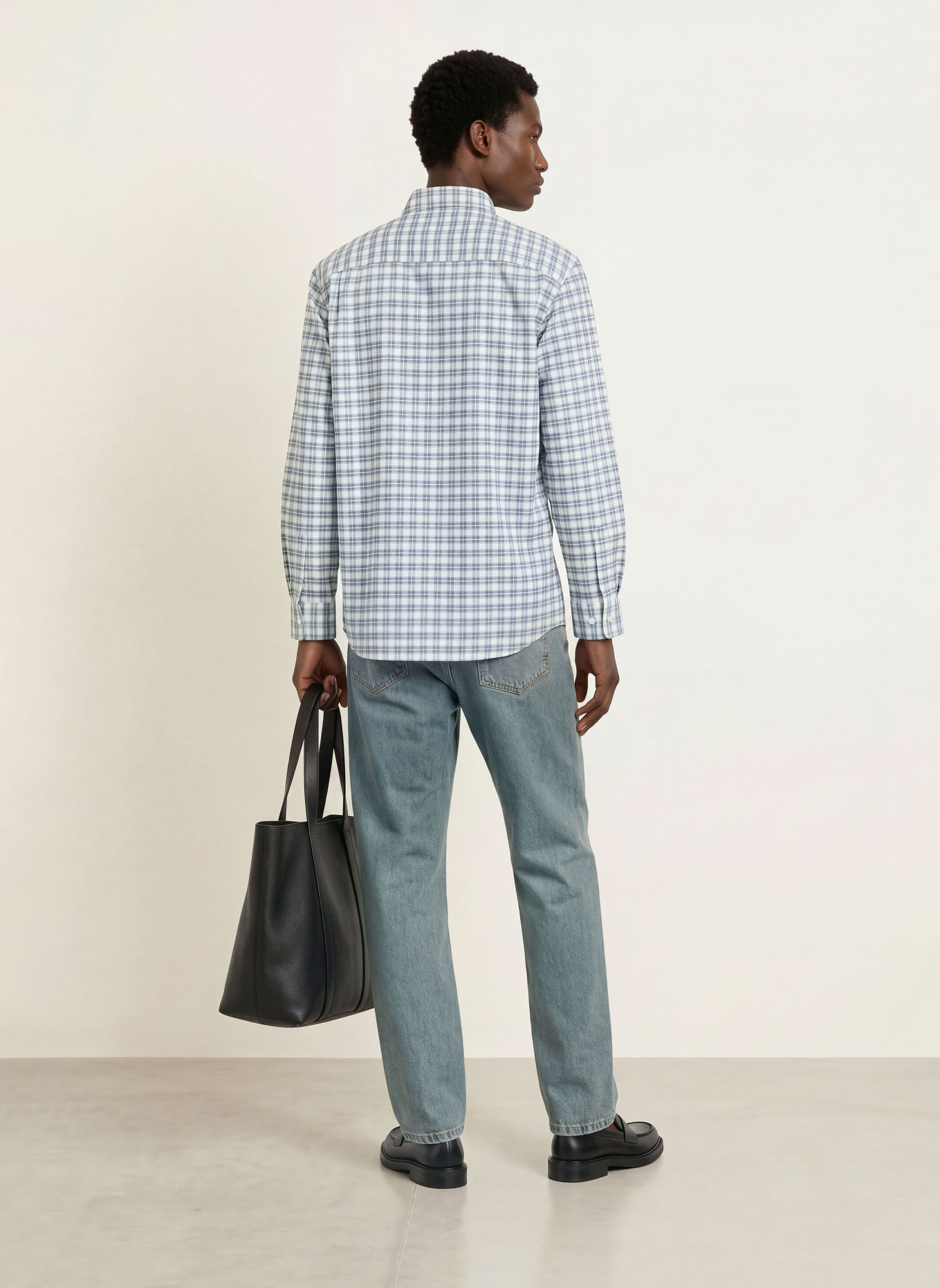 A.P.C. Overhemd MALCOM Comfort Fit: ECRU / DONKERBLAUW