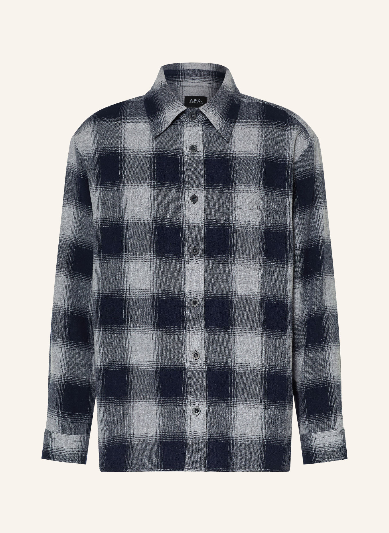 A.P.C. Flanellhemd MALAURY Comfort Fit: GRAU / DUNKELBLAU