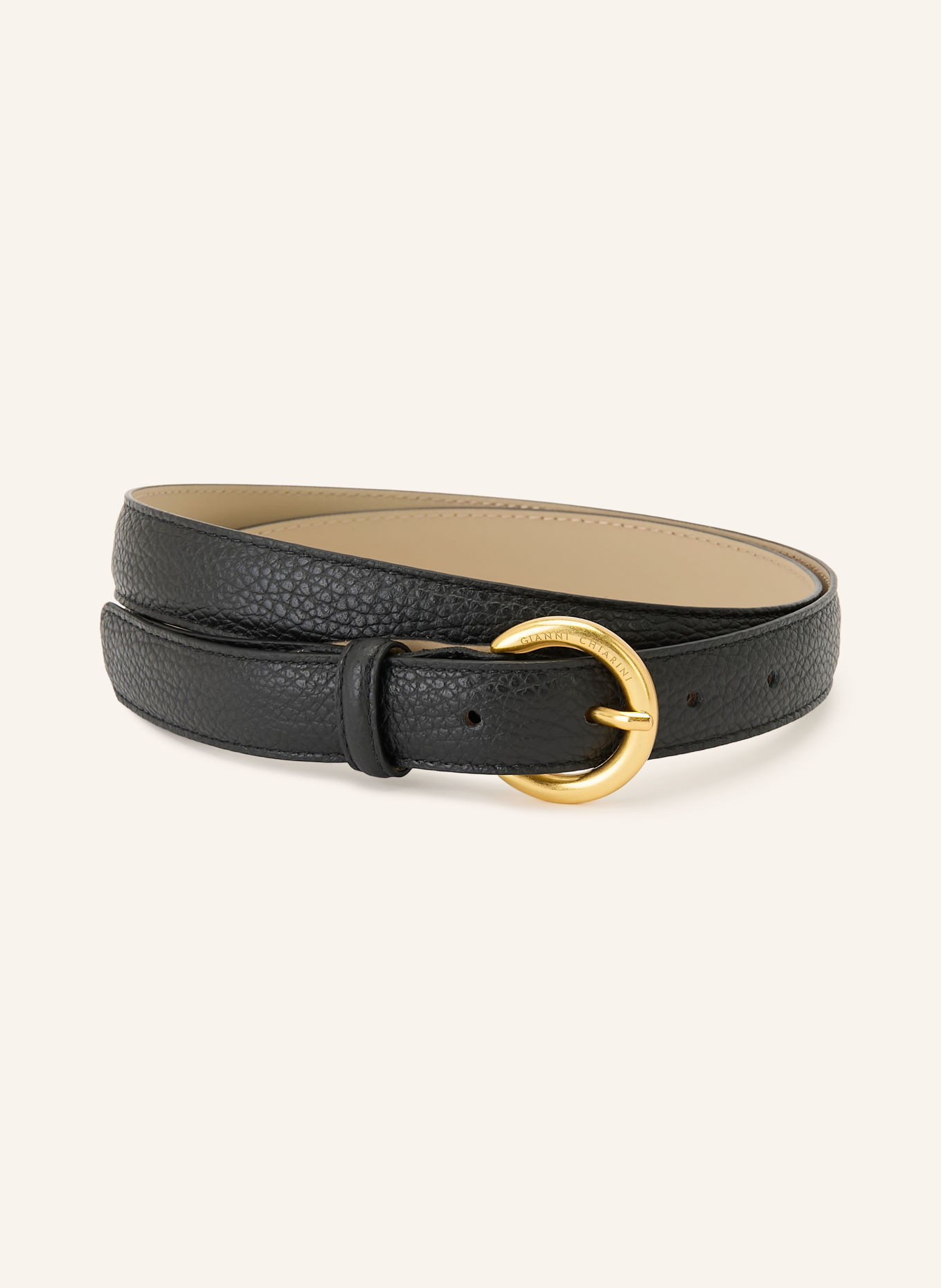 GIANNI CHIARINI Ledergürtel: SCHWARZ / GOLD