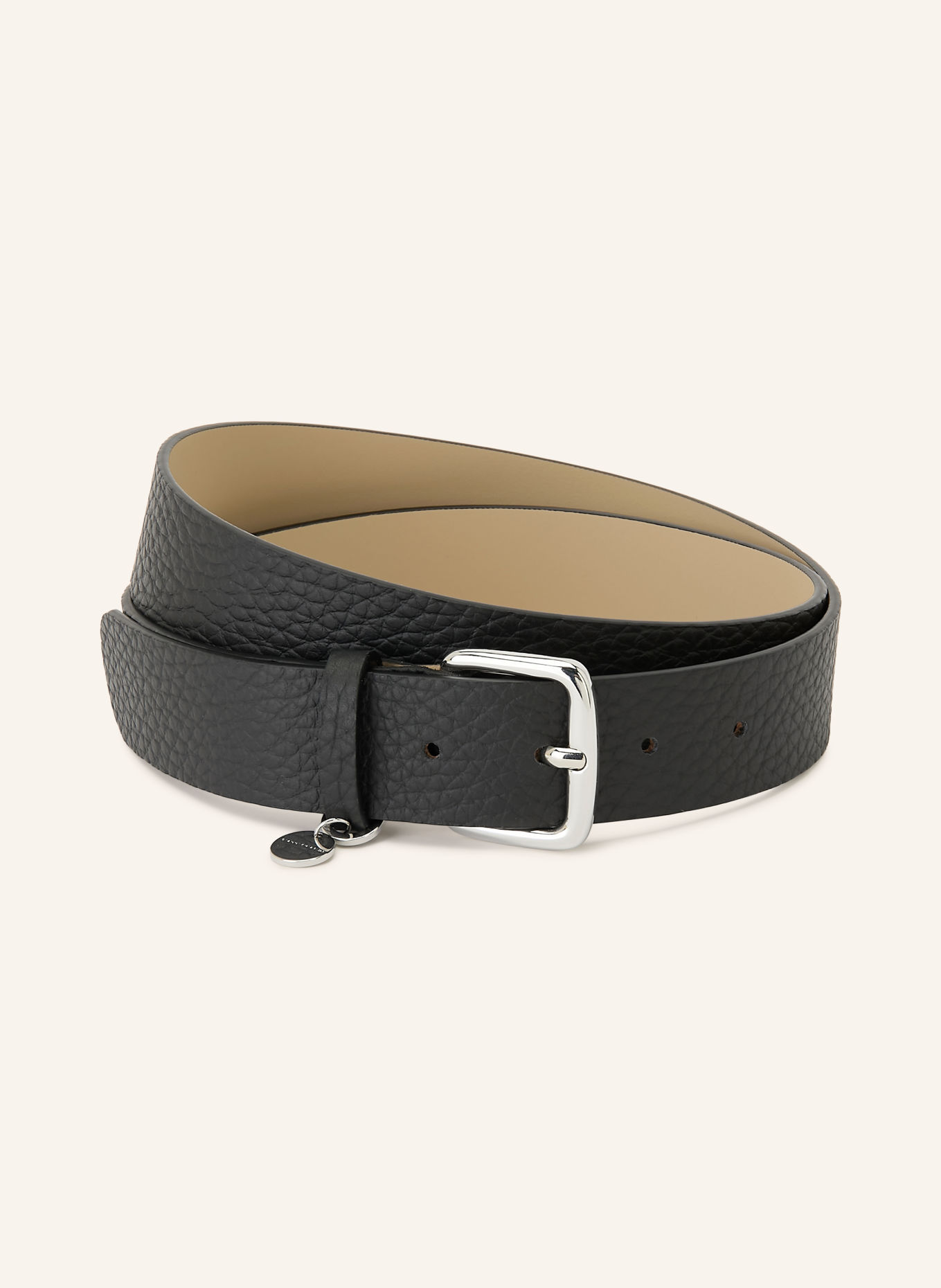GIANNI CHIARINI Ledergürtel: SCHWARZ / SILBER