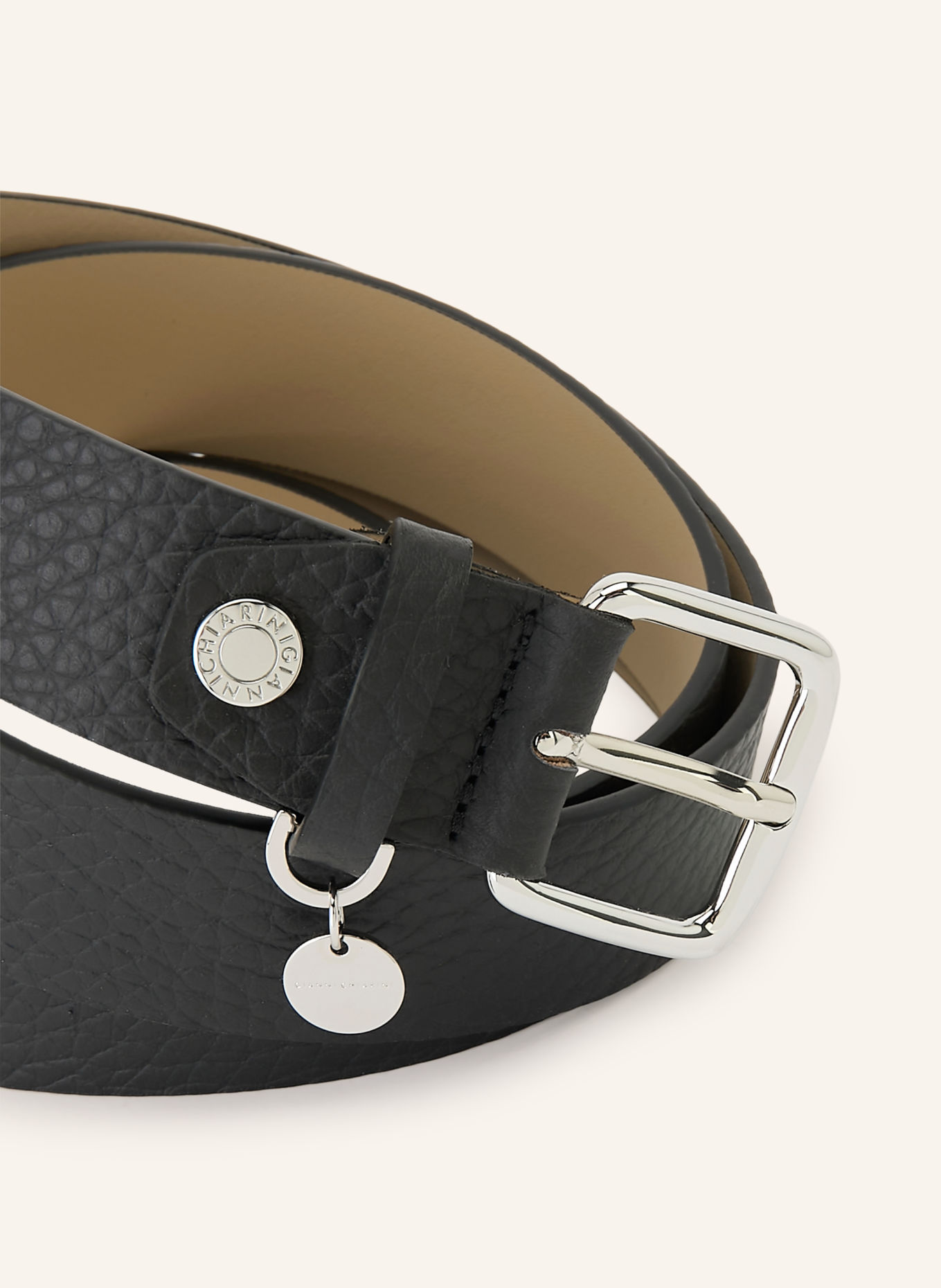 GIANNI CHIARINI Ledergürtel: SCHWARZ / SILBER