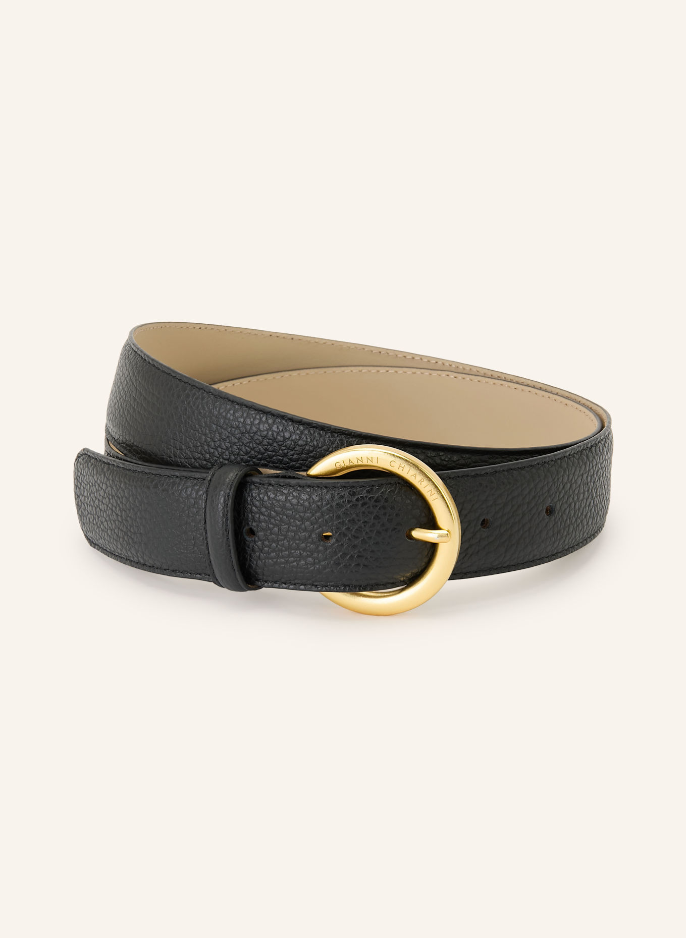 GIANNI CHIARINI Ledergürtel: SCHWARZ / GOLD