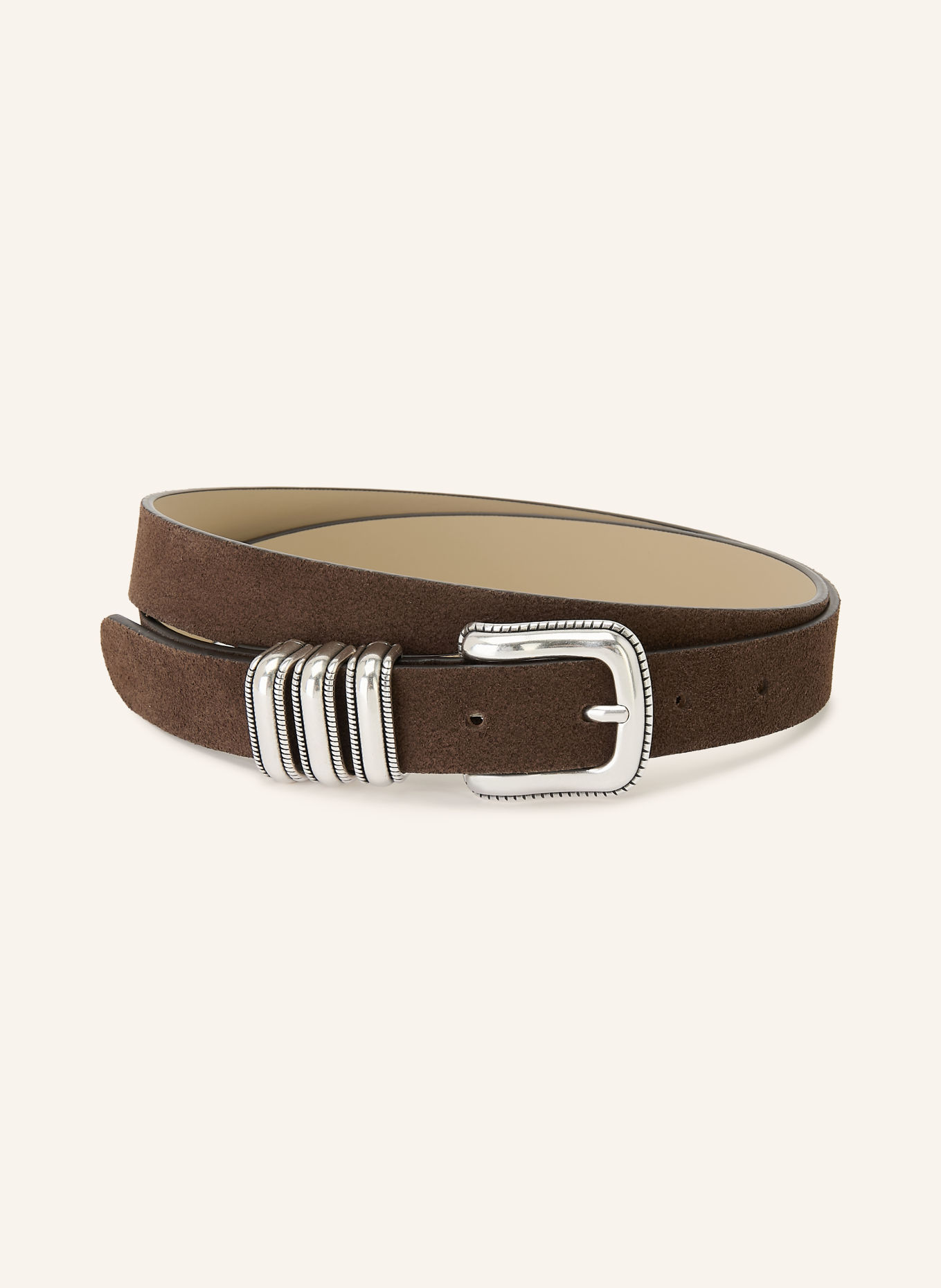 GIANNI CHIARINI Ledergürtel: DUNKELBRAUN / SILBER