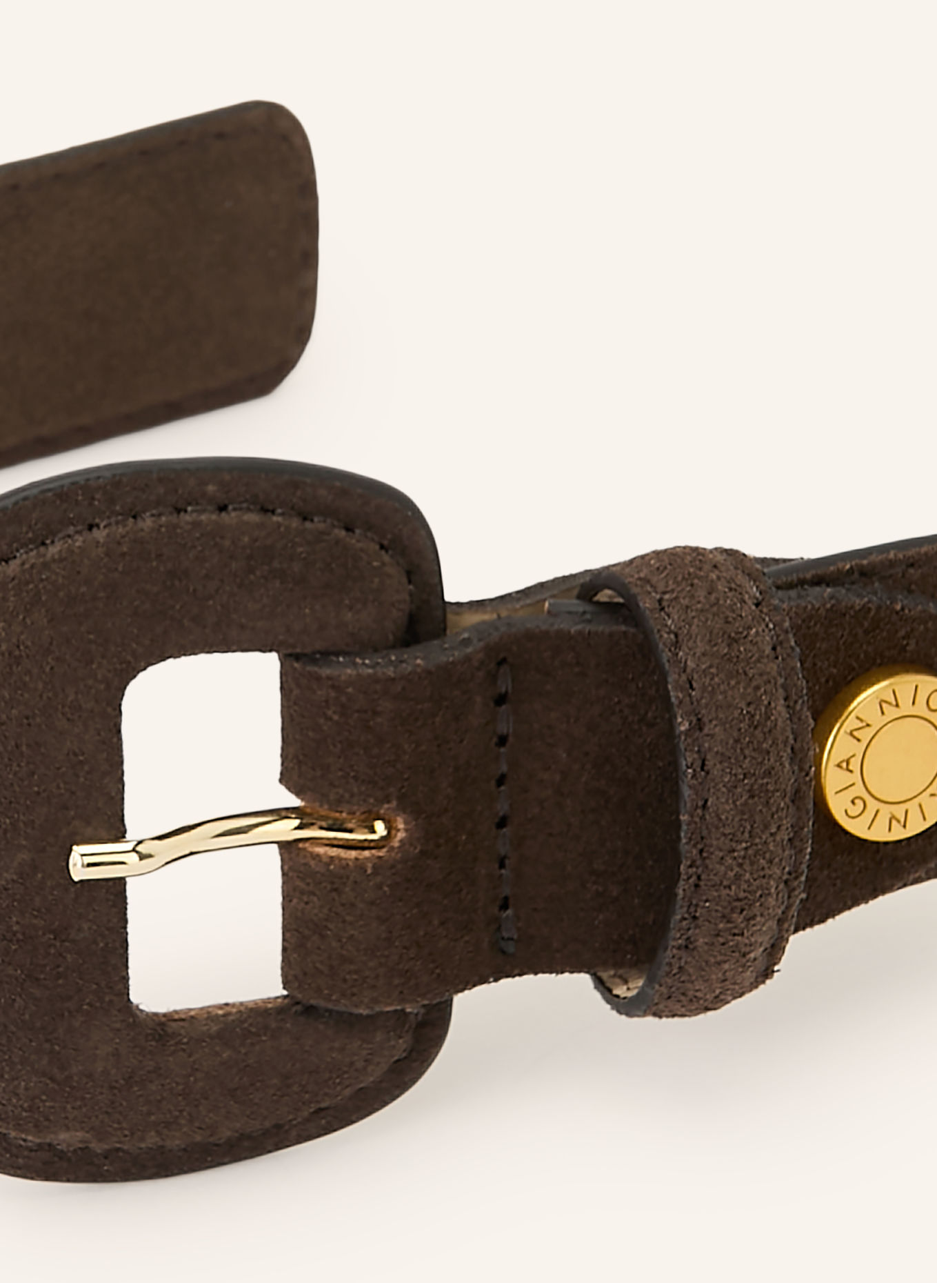 GIANNI CHIARINI Ledergürtel: DUNKELBRAUN / GOLD