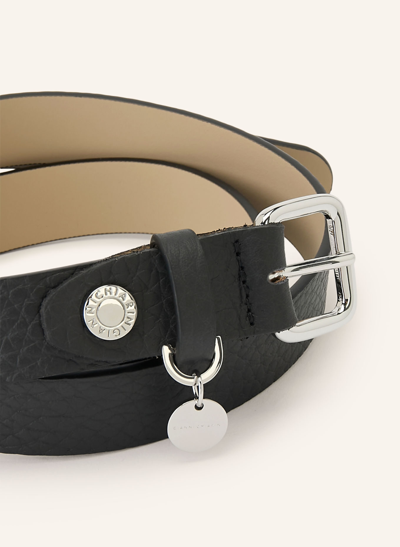 GIANNI CHIARINI Ledergürtel: SCHWARZ / SILBER