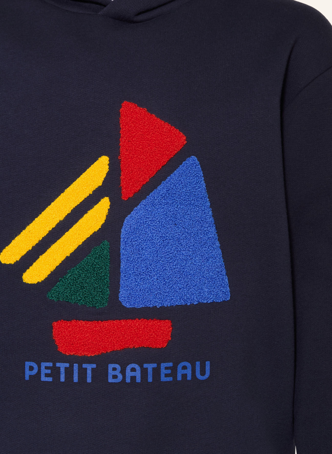PETIT BATEAU Bluza z kapturem: GRANATOWY / CZERWONY / JASKRAWY ŻÓŁTY
