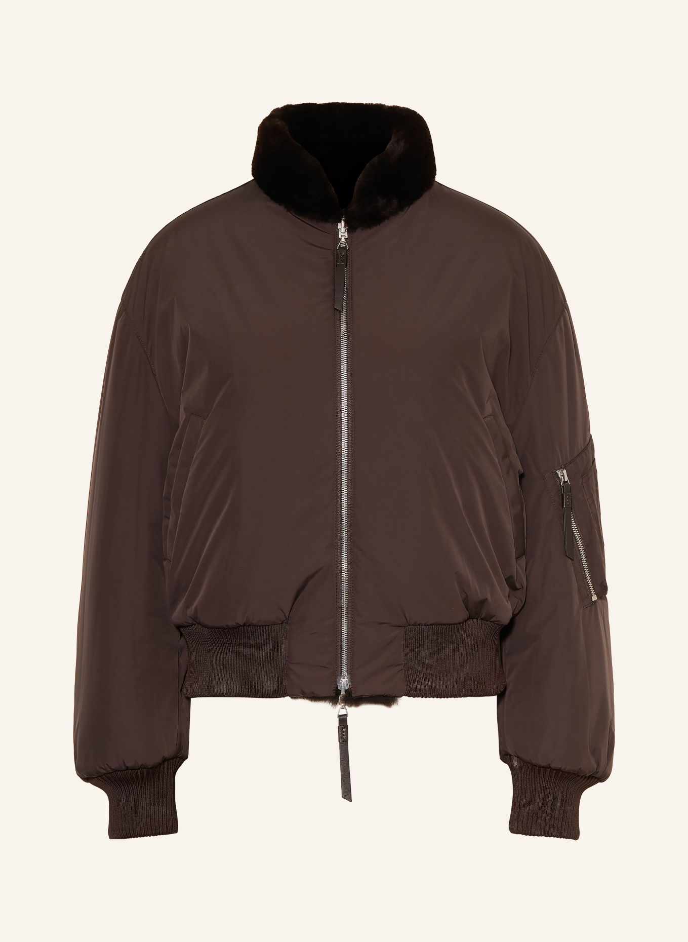 UTZON Lederblouson zum Wenden: DUNKELBRAUN / BRAUN