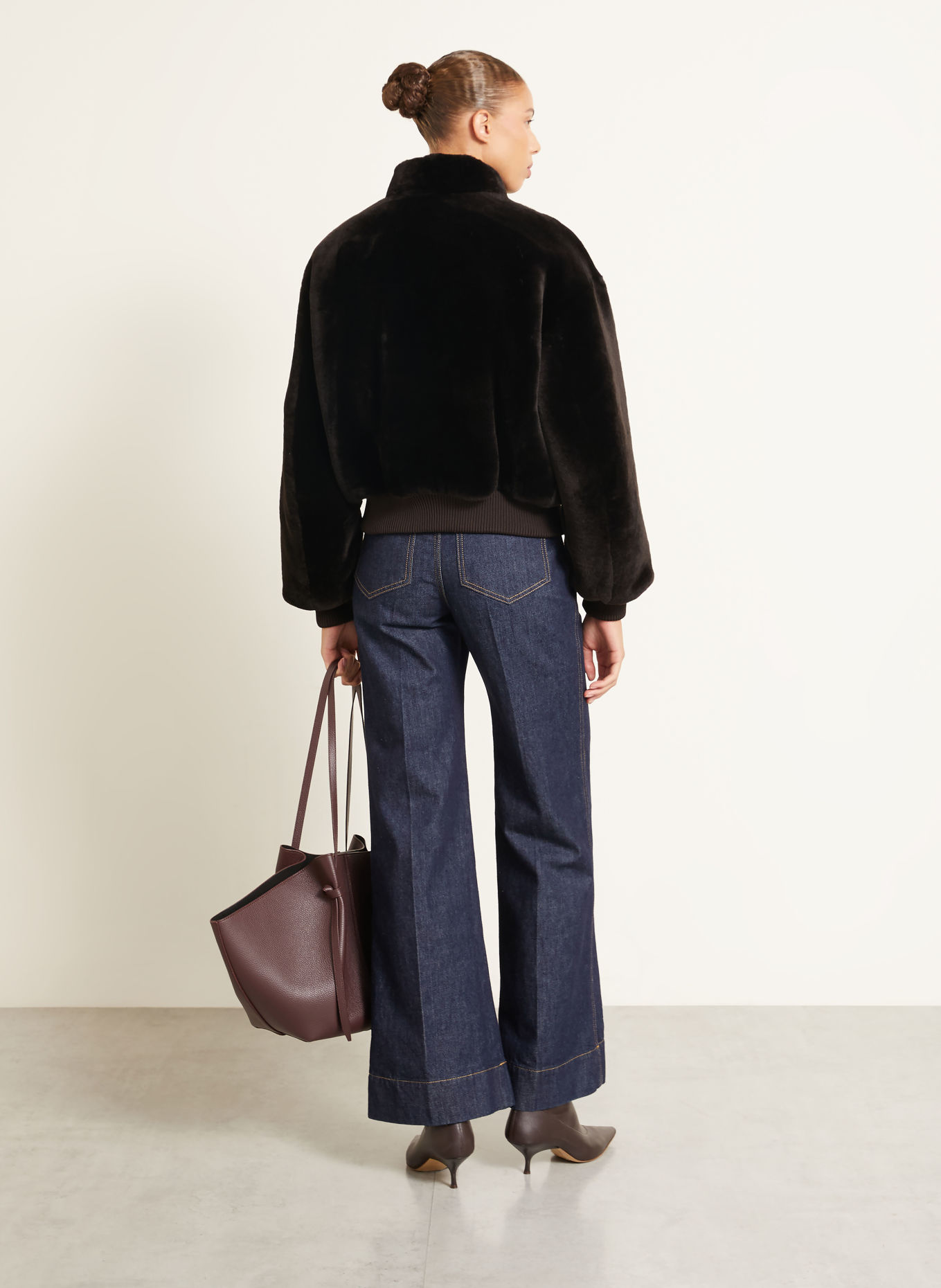 UTZON Lederblouson zum Wenden: DUNKELBRAUN / BRAUN