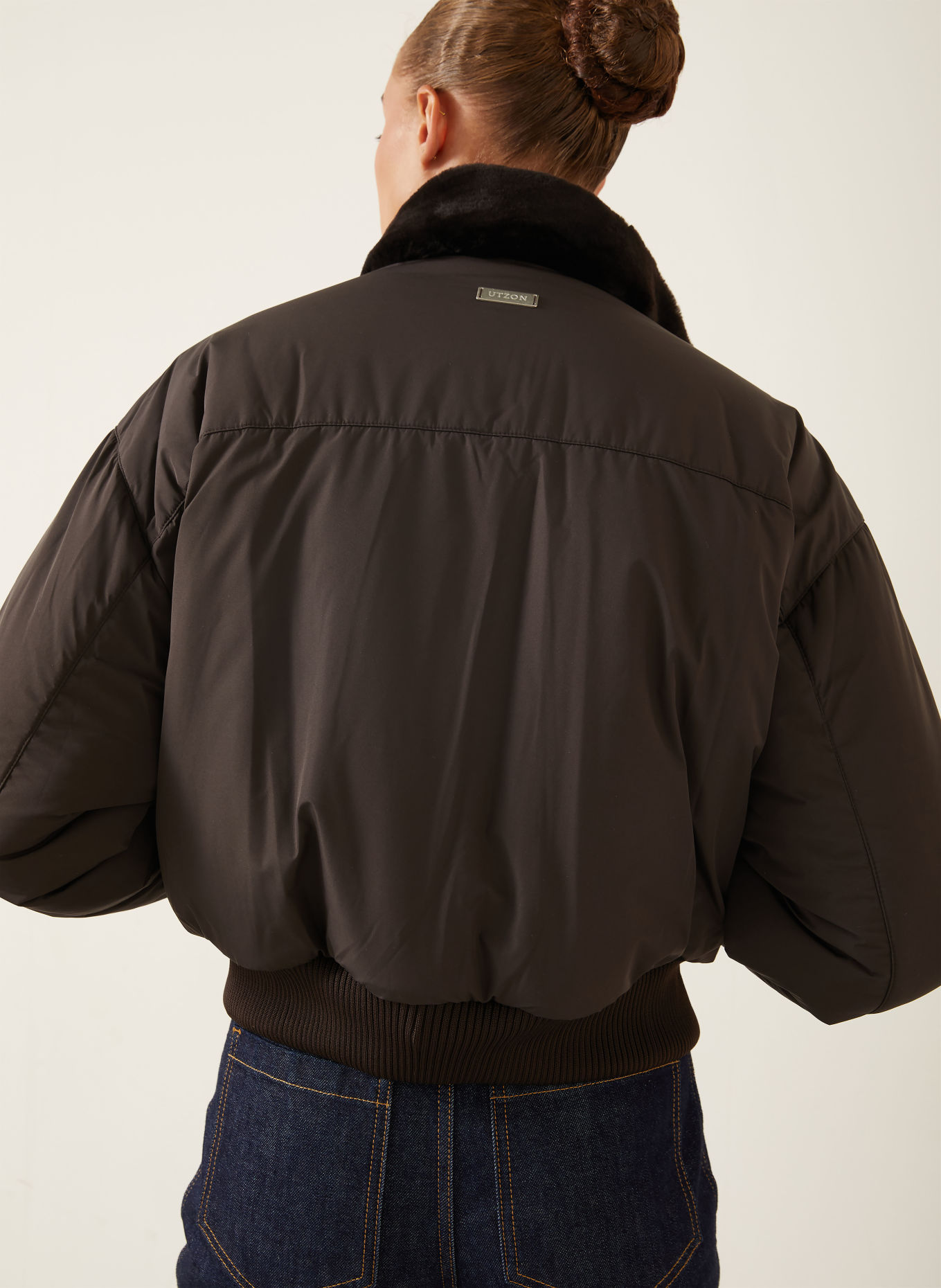 UTZON Lederblouson zum Wenden: DUNKELBRAUN / BRAUN