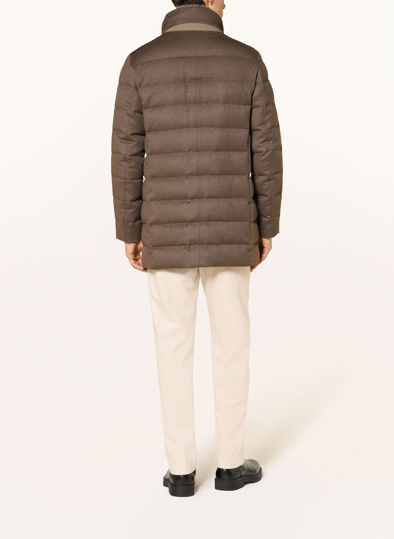 DUNO Daunenmantel ORLANDO mit herausnehmbarer Blende: TAUPE