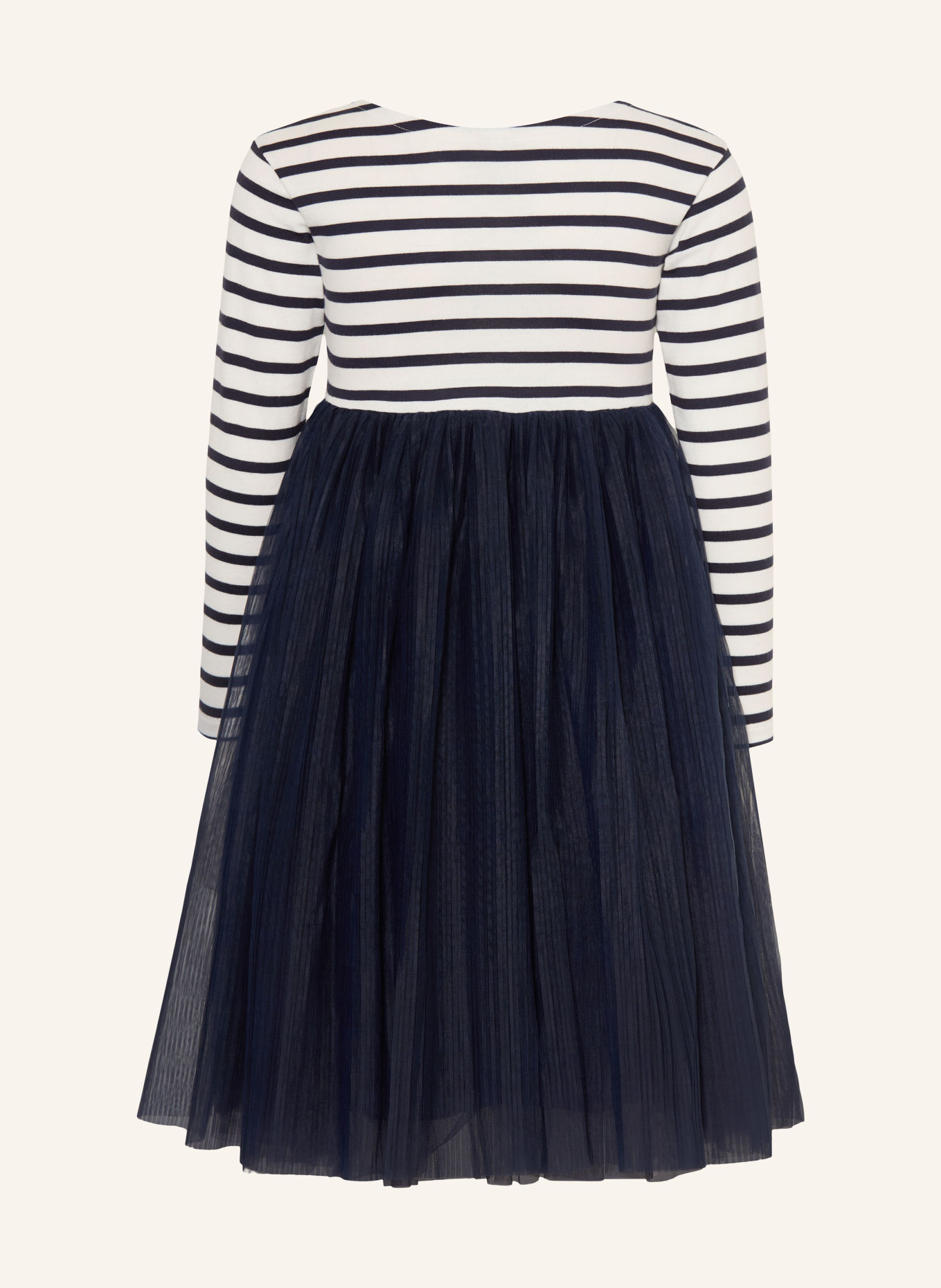 PETIT BATEAU Robe en mélange de matières: BLEU FONCÉ / BLANC