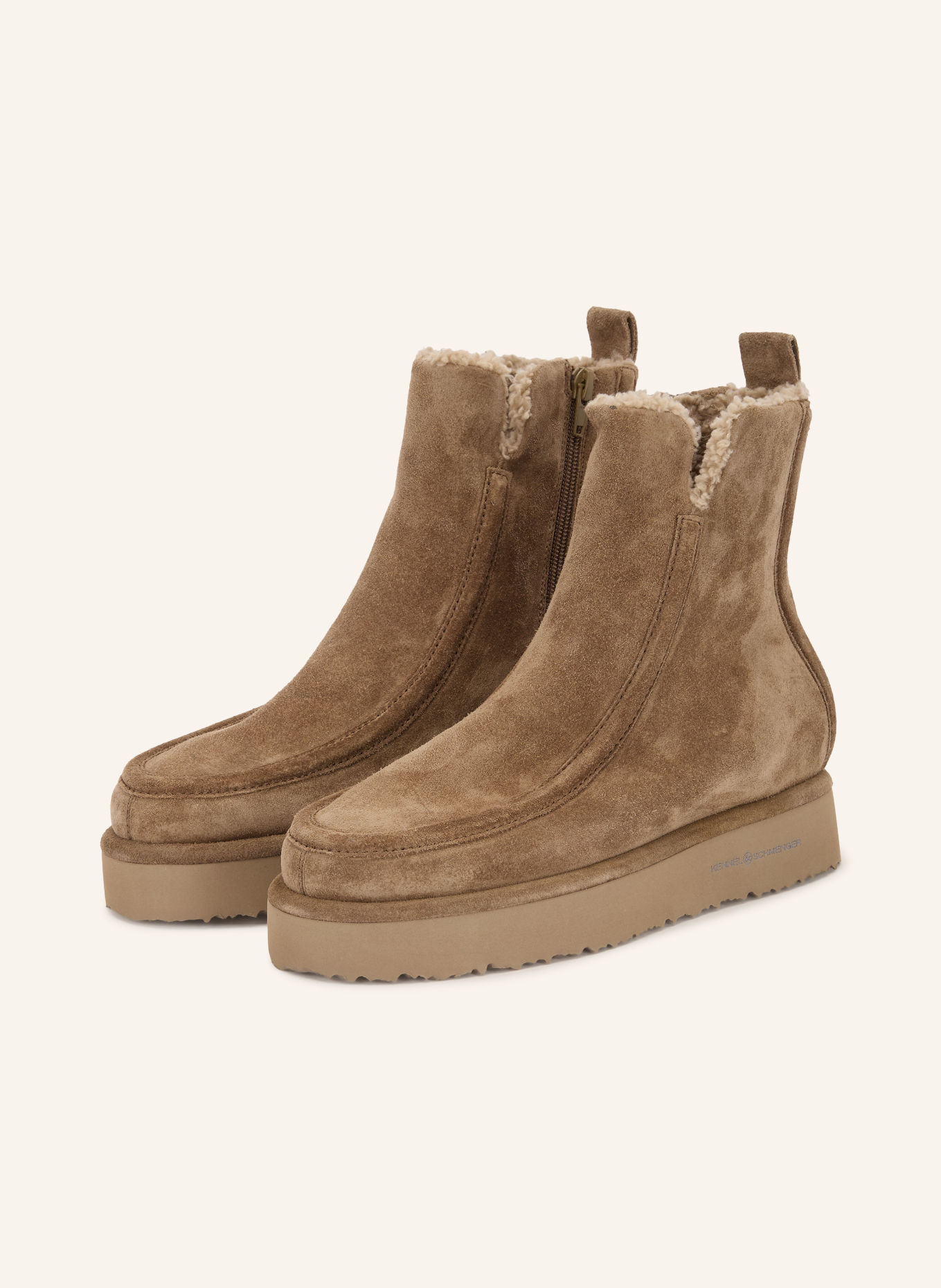 KENNEL & SCHMENGER AURI Platform Boots: BEIGE