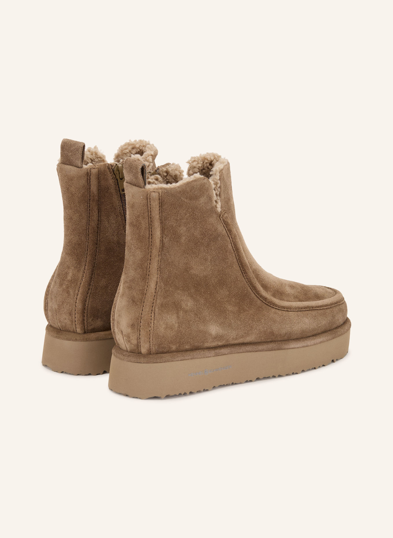 KENNEL & SCHMENGER AURI Platform Boots: BEIGE
