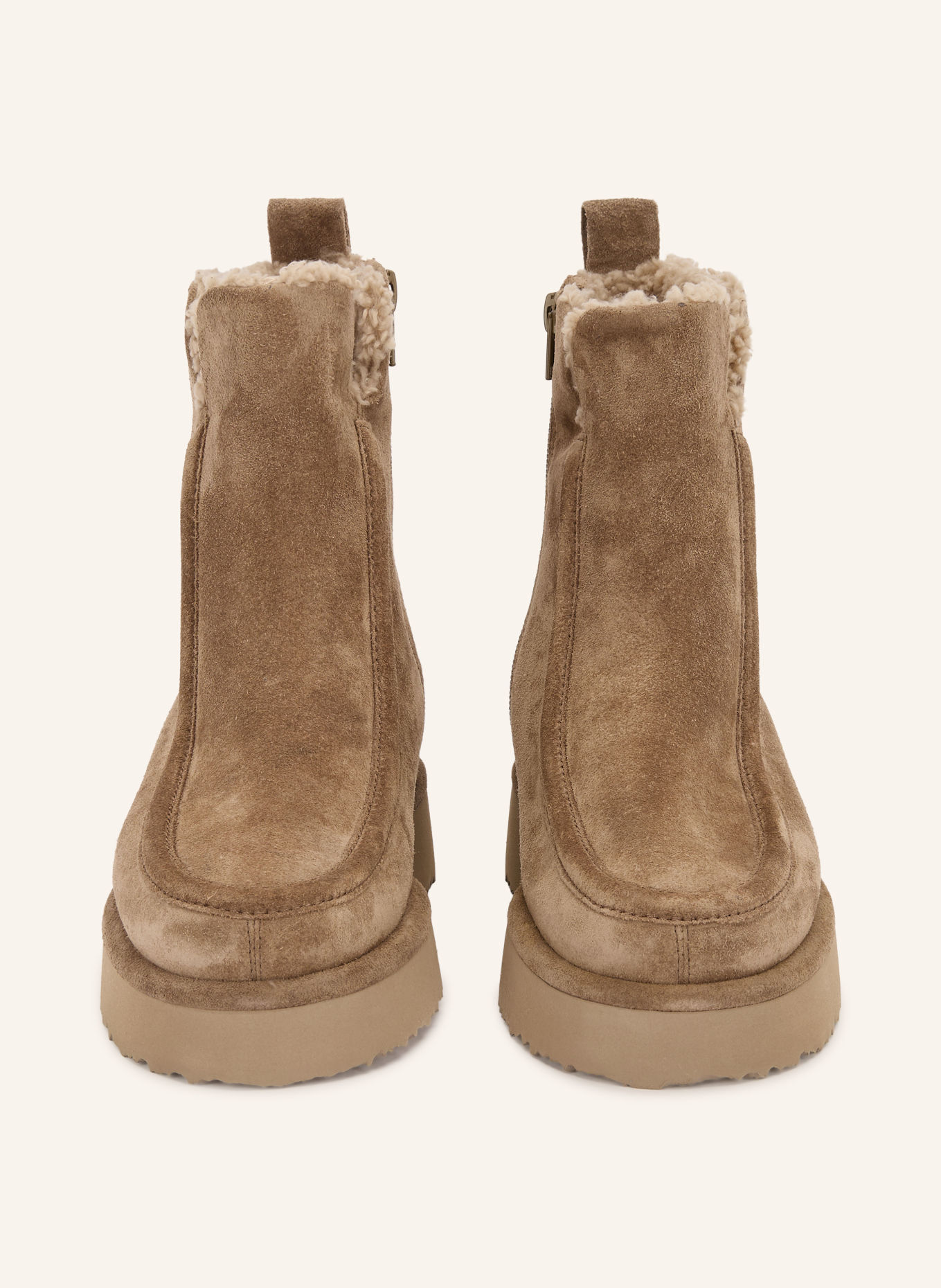 KENNEL & SCHMENGER AURI Platform Boots: BEIGE
