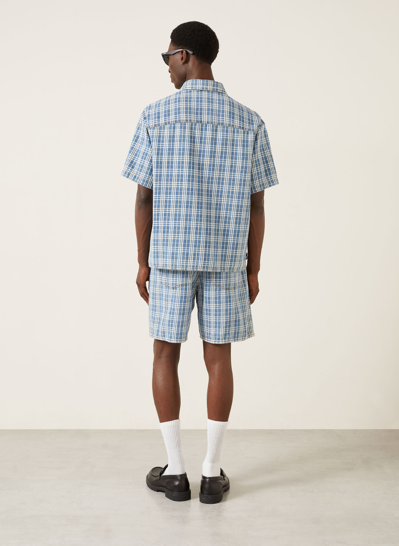 BURBERRY DOUGLAS Jean shorts: LIGHT BLUE / WHITE
