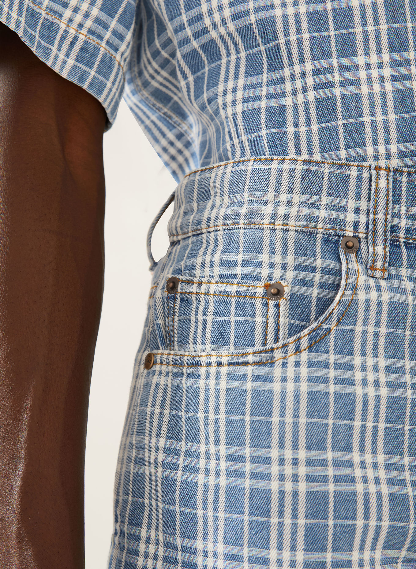 BURBERRY DOUGLAS Jean shorts: LIGHT BLUE / WHITE