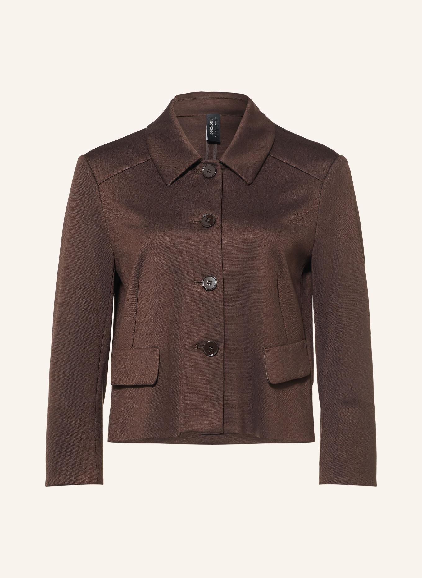 MARC CAIN Kastenjacke aus Jersey: 697 seal brown