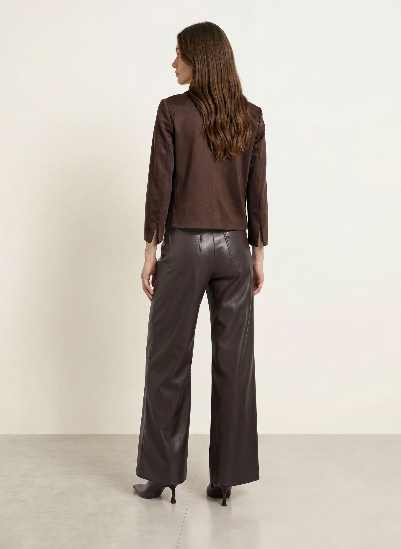 MARC CAIN Kastenjacke aus Jersey: 697 seal brown