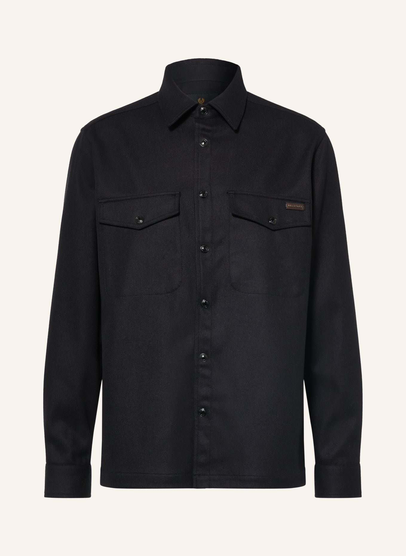 BELSTAFF Flanellen Overjacket CASTLE: ZWART