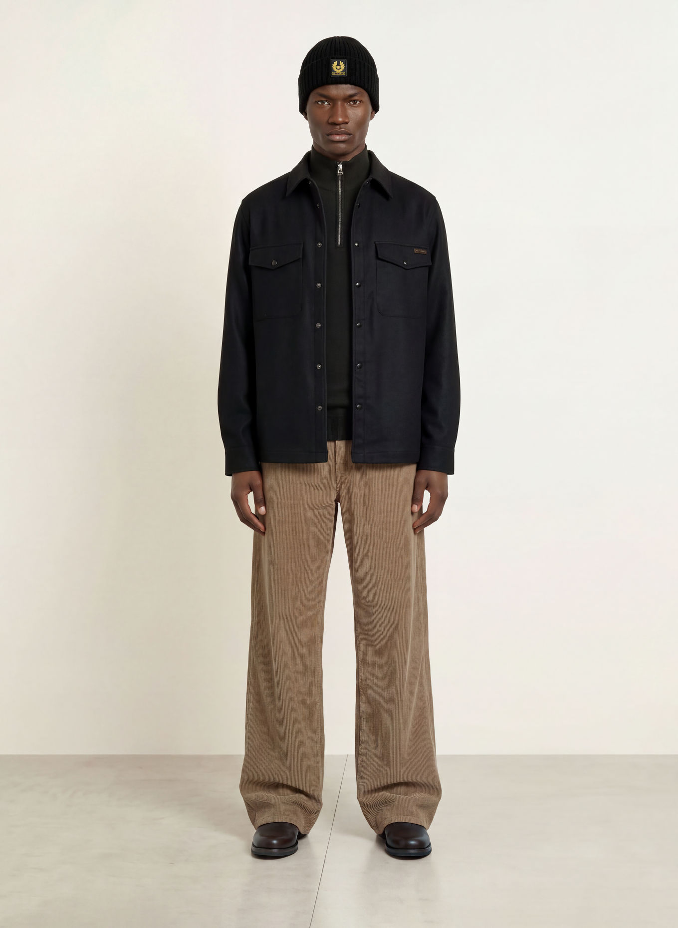 BELSTAFF Flanellen Overjacket CASTLE: ZWART