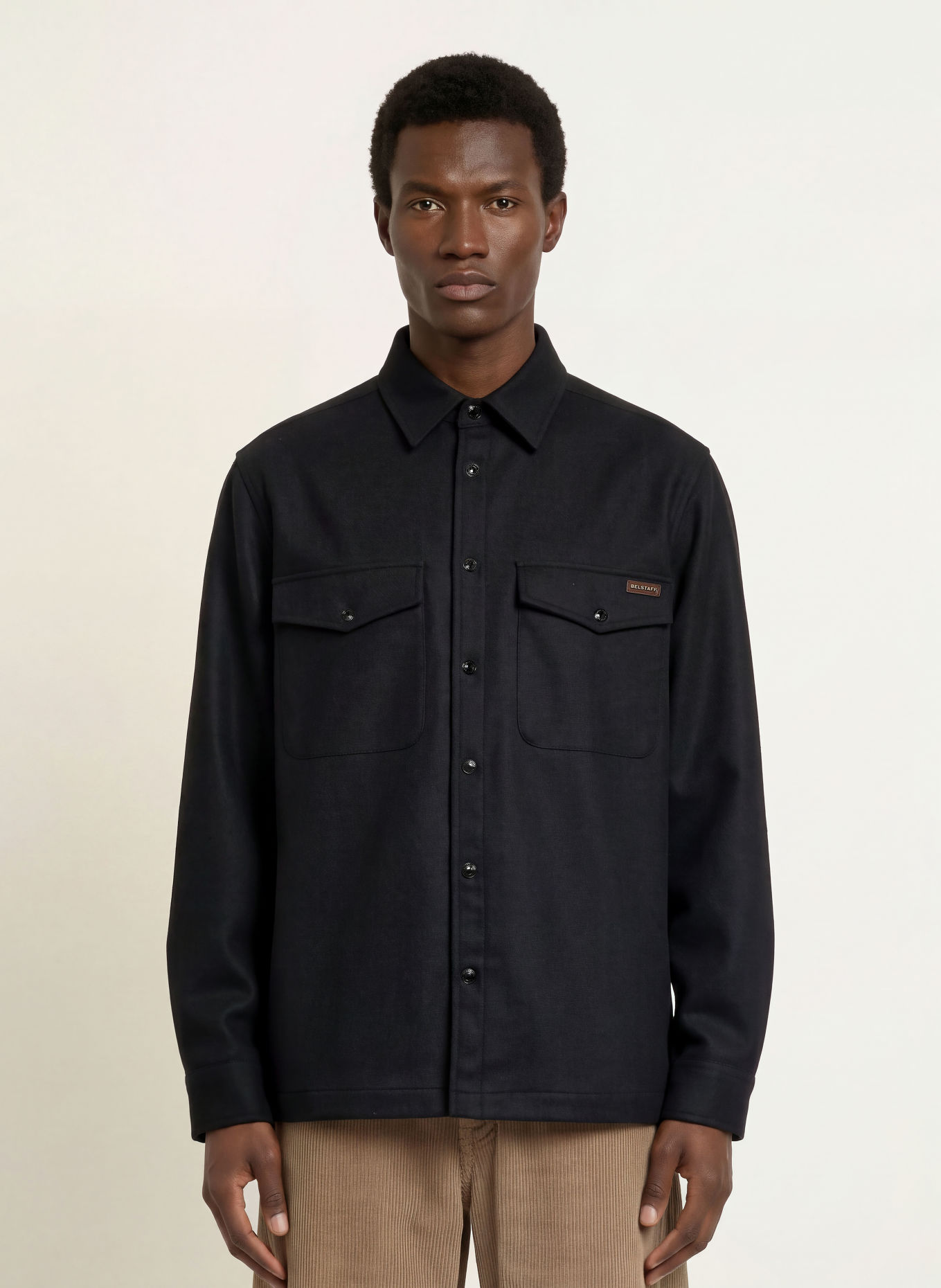 BELSTAFF Flanellen Overjacket CASTLE: ZWART