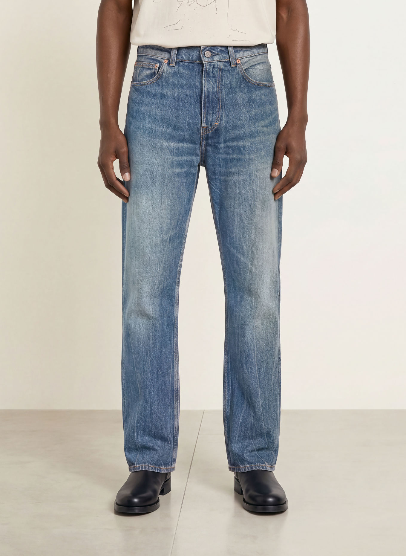 OUR LEGACY Džíny THIRD CUT Relaxed Fit: River Blue Wash