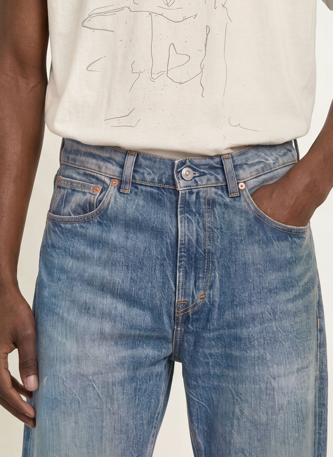 OUR LEGACY Džíny THIRD CUT Relaxed Fit: River Blue Wash