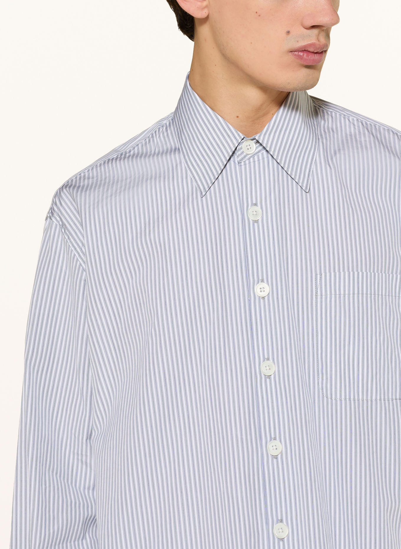 OUR LEGACY Overhemd ABOVE Comfort Fit: BLAUWGRIJS / WIT