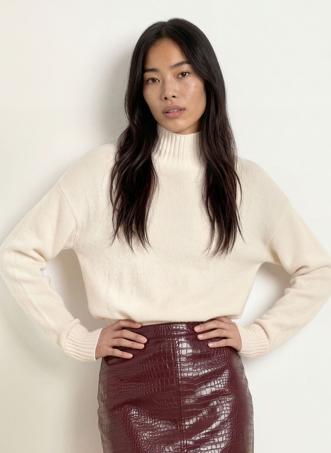 GUESS Knitted bodysuit with cashmere: ECRU