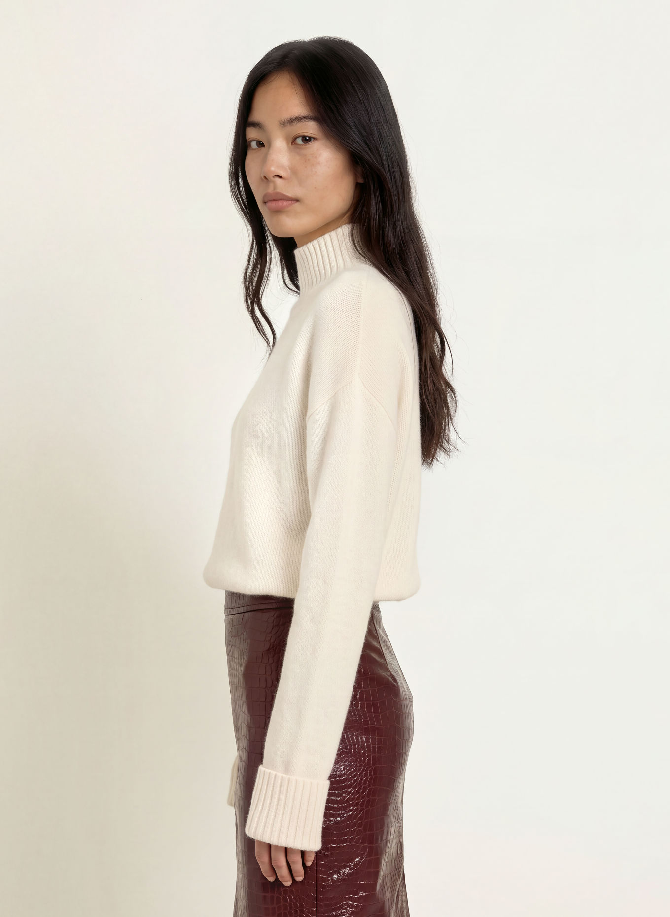 GUESS Knitted bodysuit with cashmere: ECRU