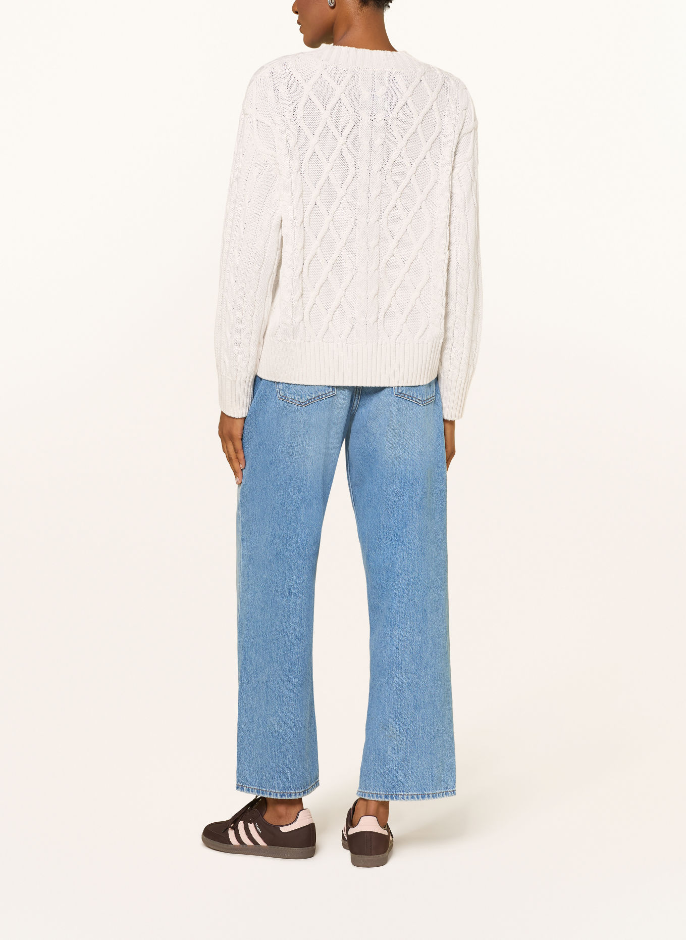 HUGO Pullover SBRADDY: WEISS / DUNKELBRAUN