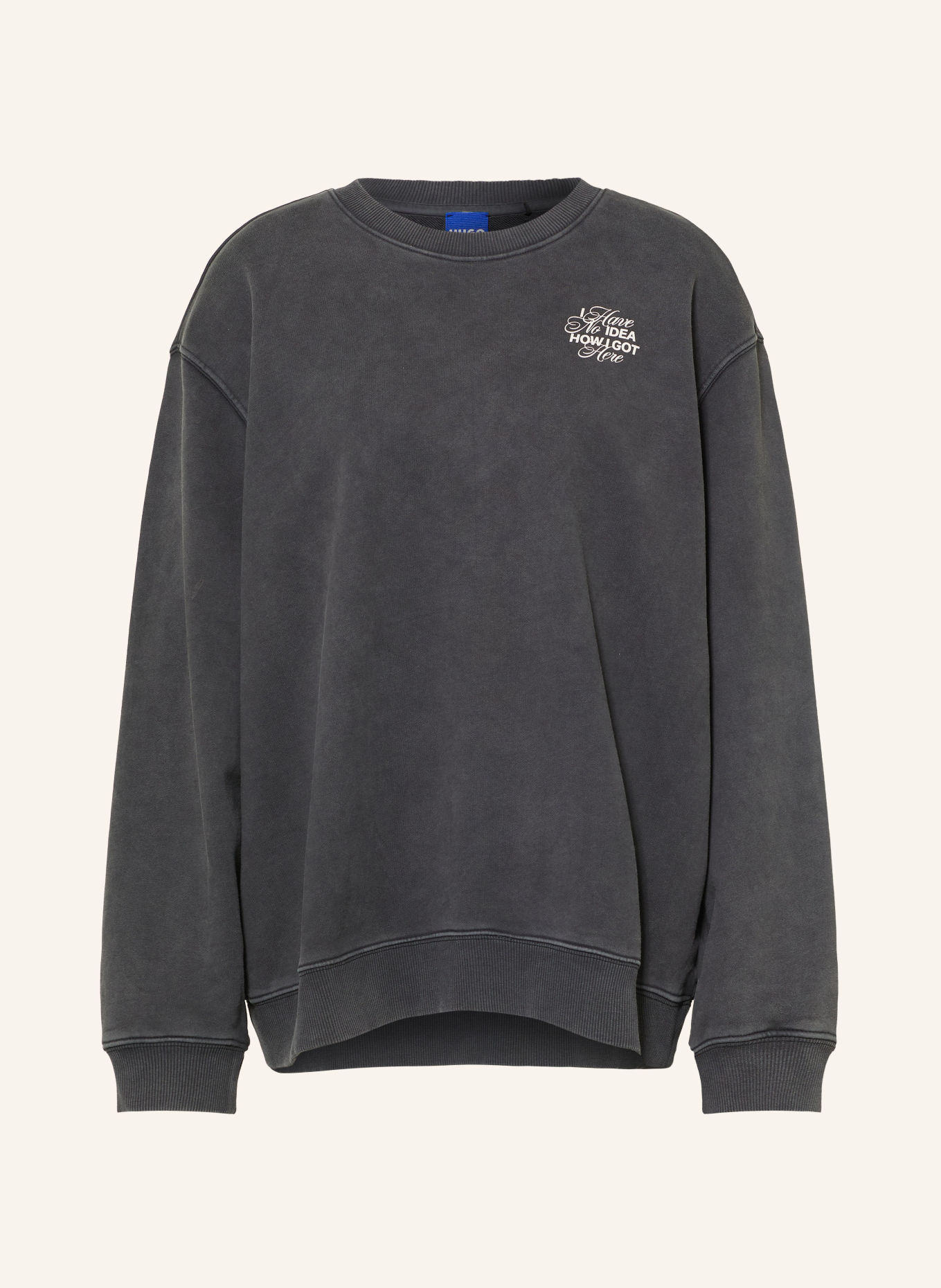HUGO Sweatshirt: DONKERGRIJS / LICHTGRIJS / DONKERROOD