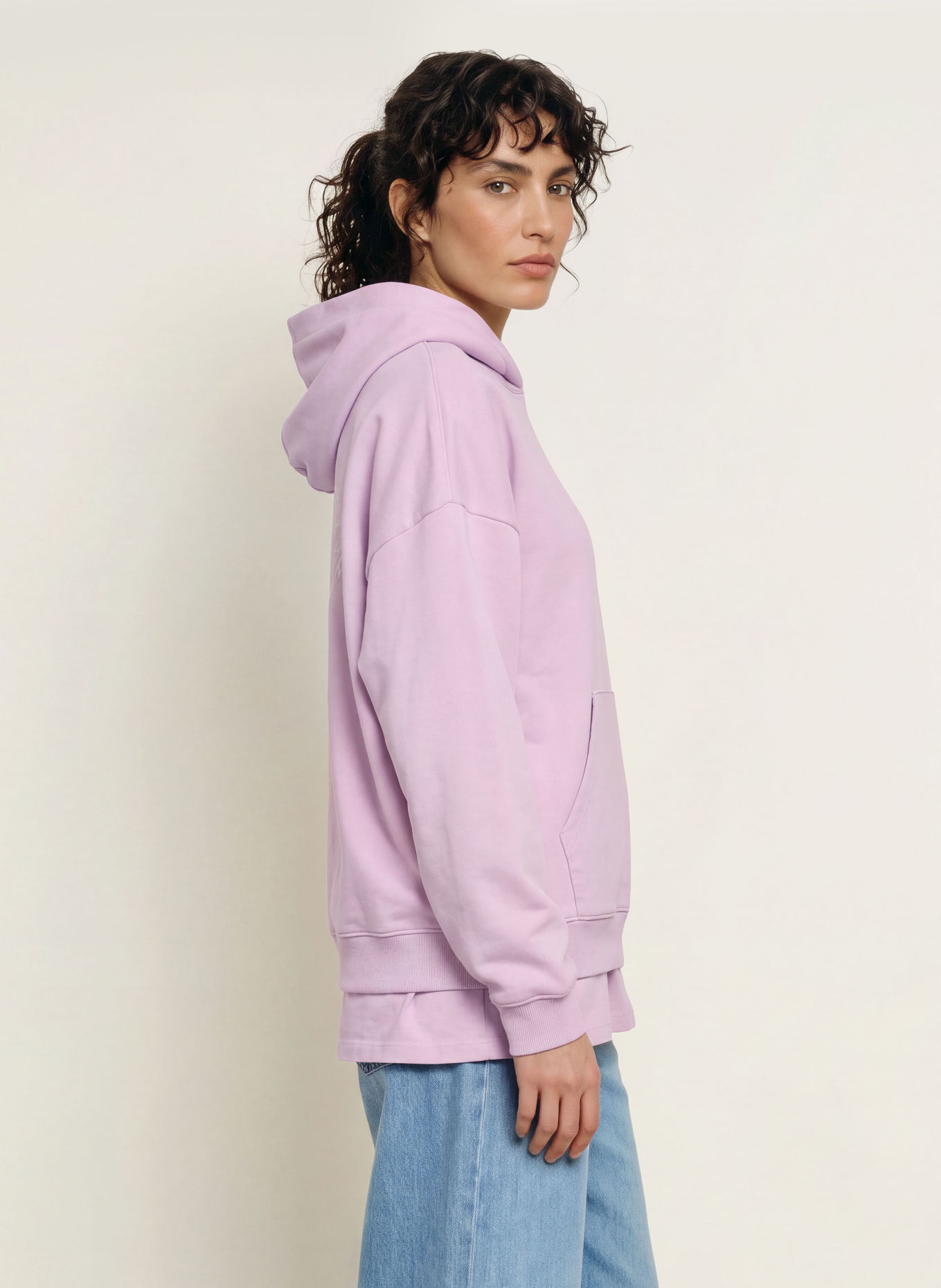 HUGO Hanorac cu glugă oversized DOLLEGE: MOV DESCHIS / ALB