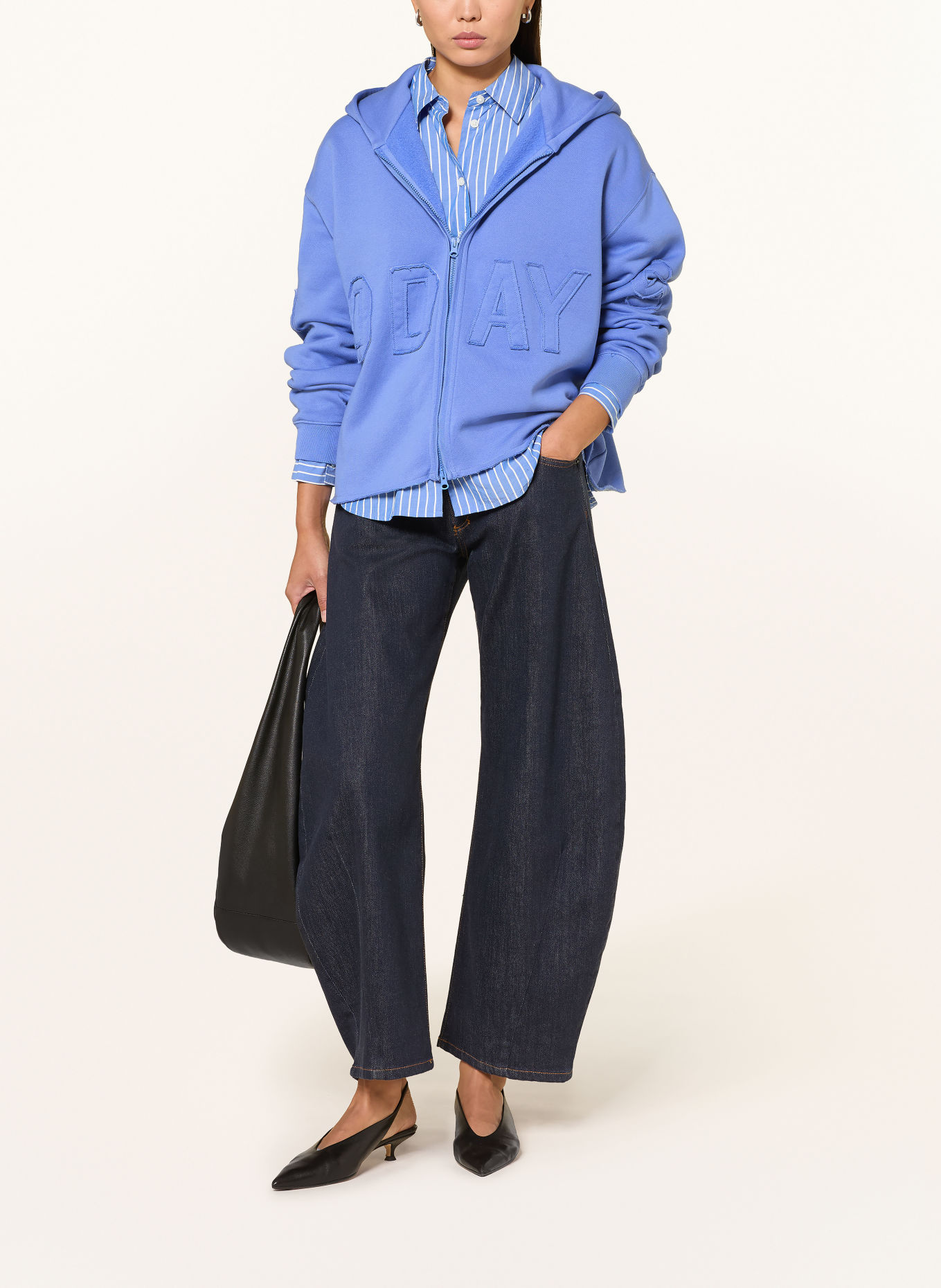 10DAYS Oversized-Sweatjacke: BLAU