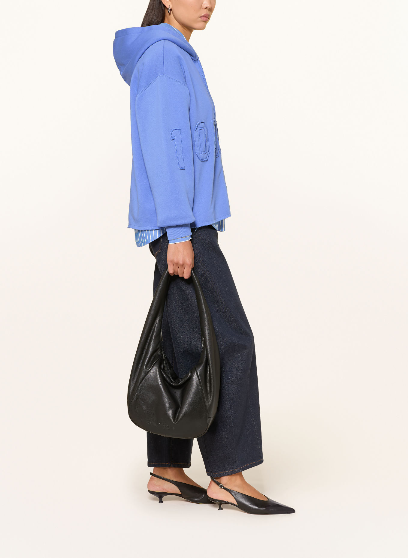 10DAYS Oversized-Sweatjacke: BLAU