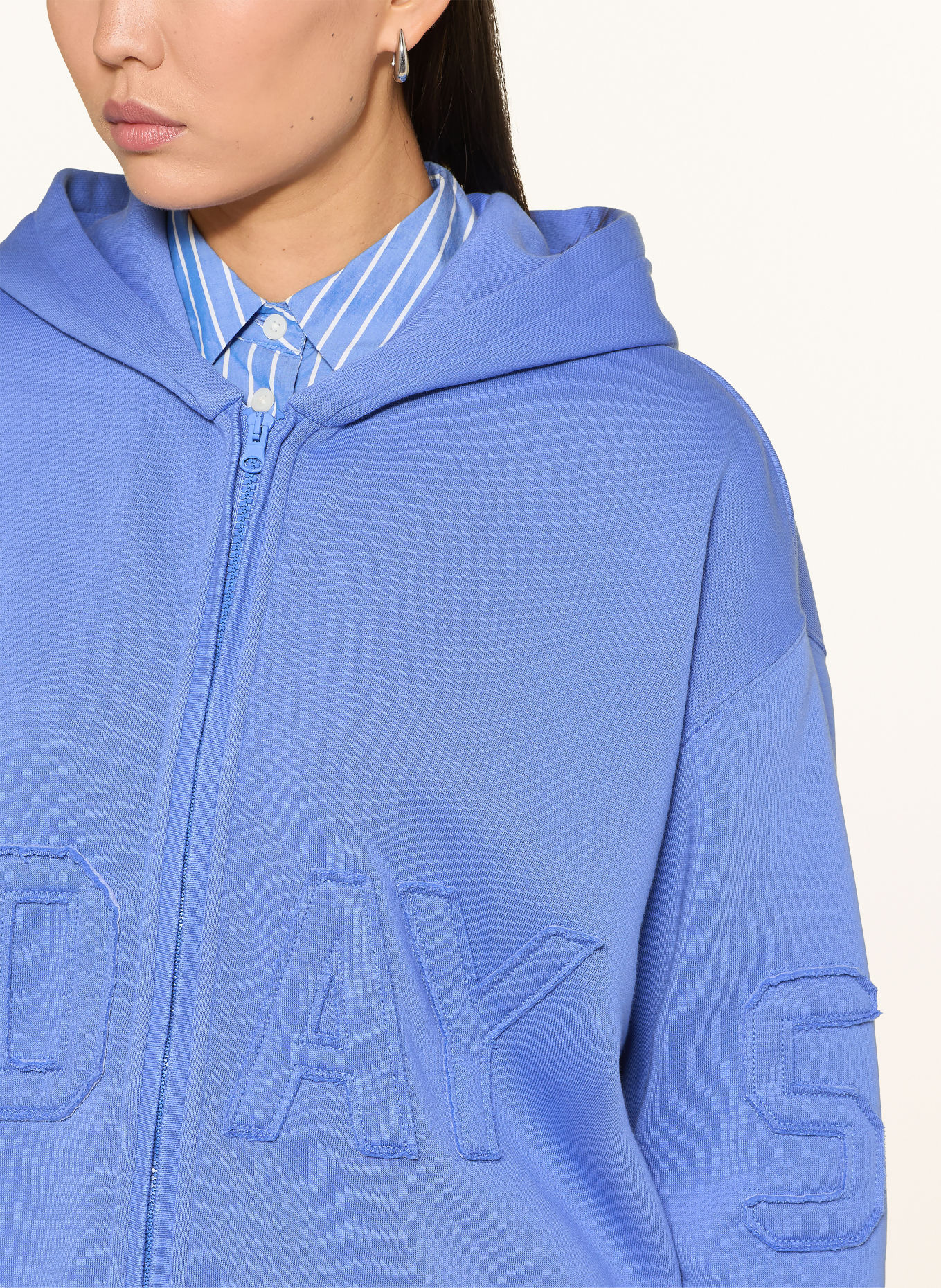 10DAYS Oversized-Sweatjacke: BLAU