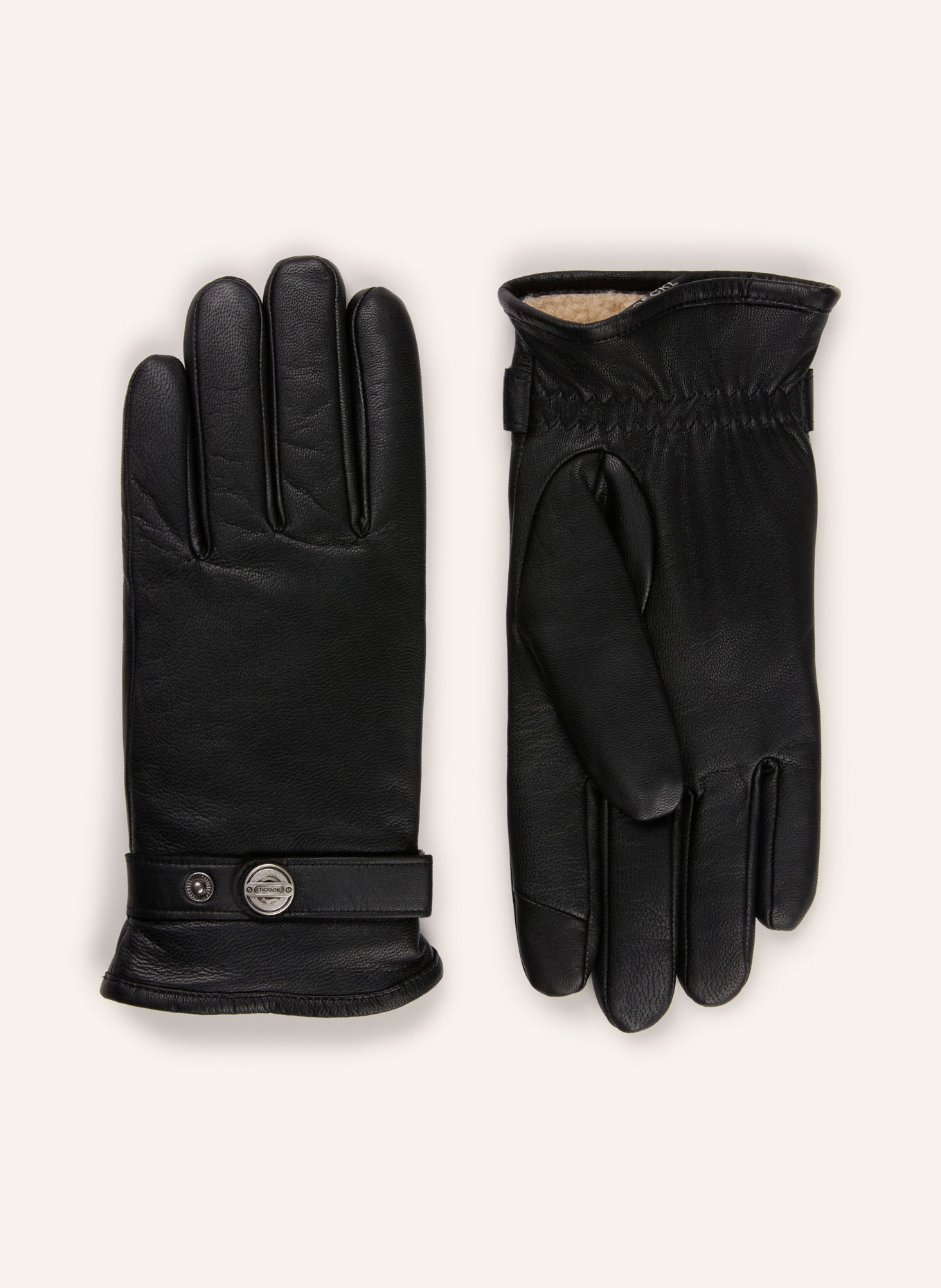 ROECKL Leren handschoenen ARDEN: ZWART